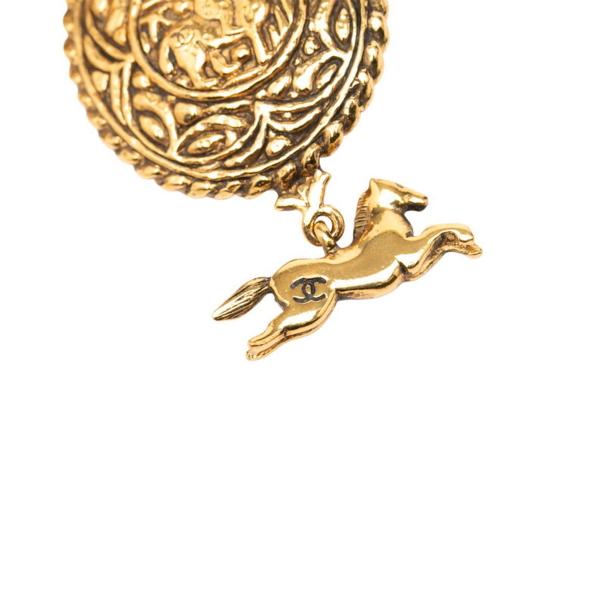 Chanel Chanel Coco Mark Horse Necklace, Gold Plated, Women's, CHANEL Size ONE SIZE - 3 Thumbnail
