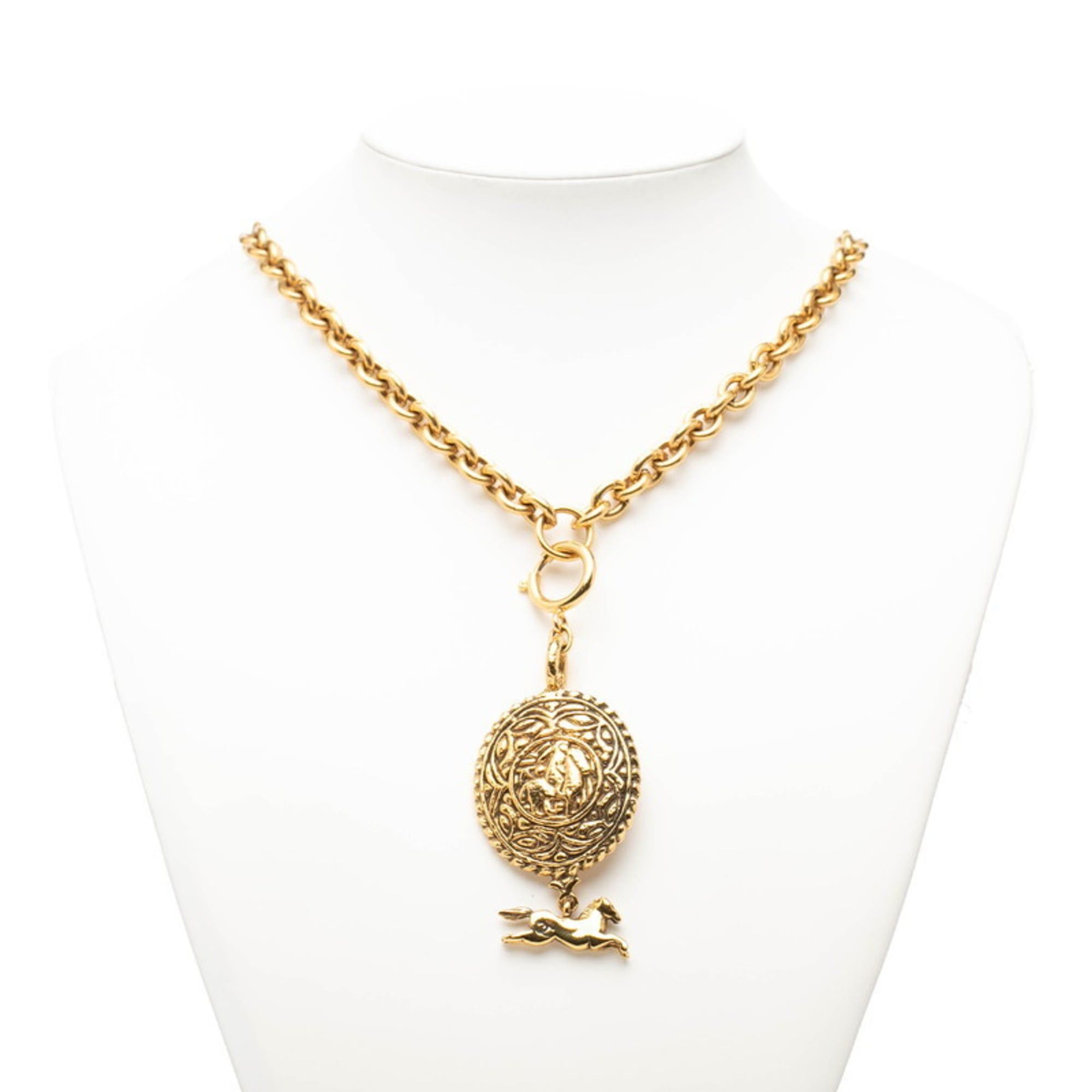 Chanel Chanel Coco Mark Horse Necklace, Gold Plated, Women's, CHANEL Size ONE SIZE - 4 Thumbnail