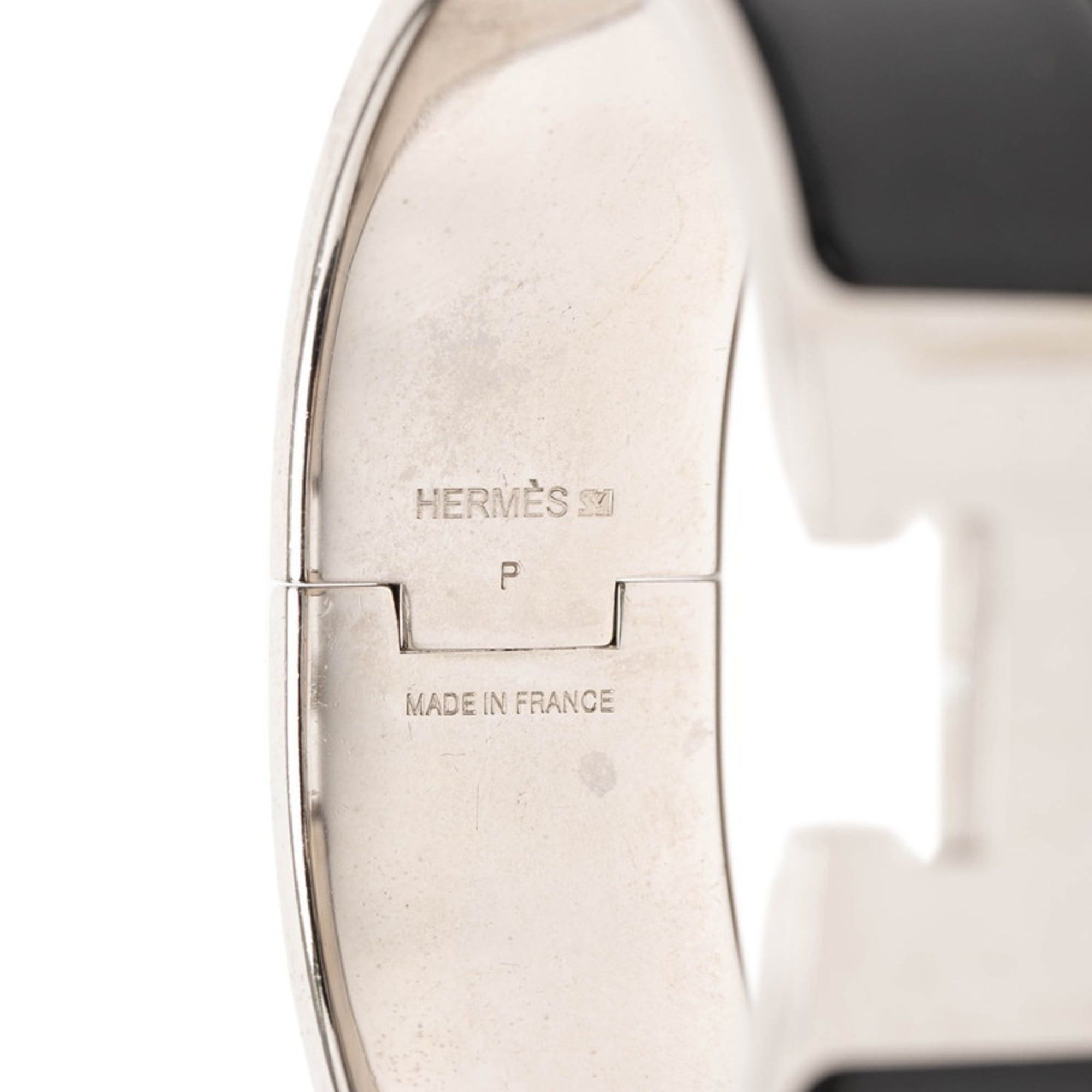 Hermes Hermes Hermès Click-Clack H PM Bracelet in Silver, Black Metal, and Enamel for Women Size ONE SIZE - 4 Thumbnail