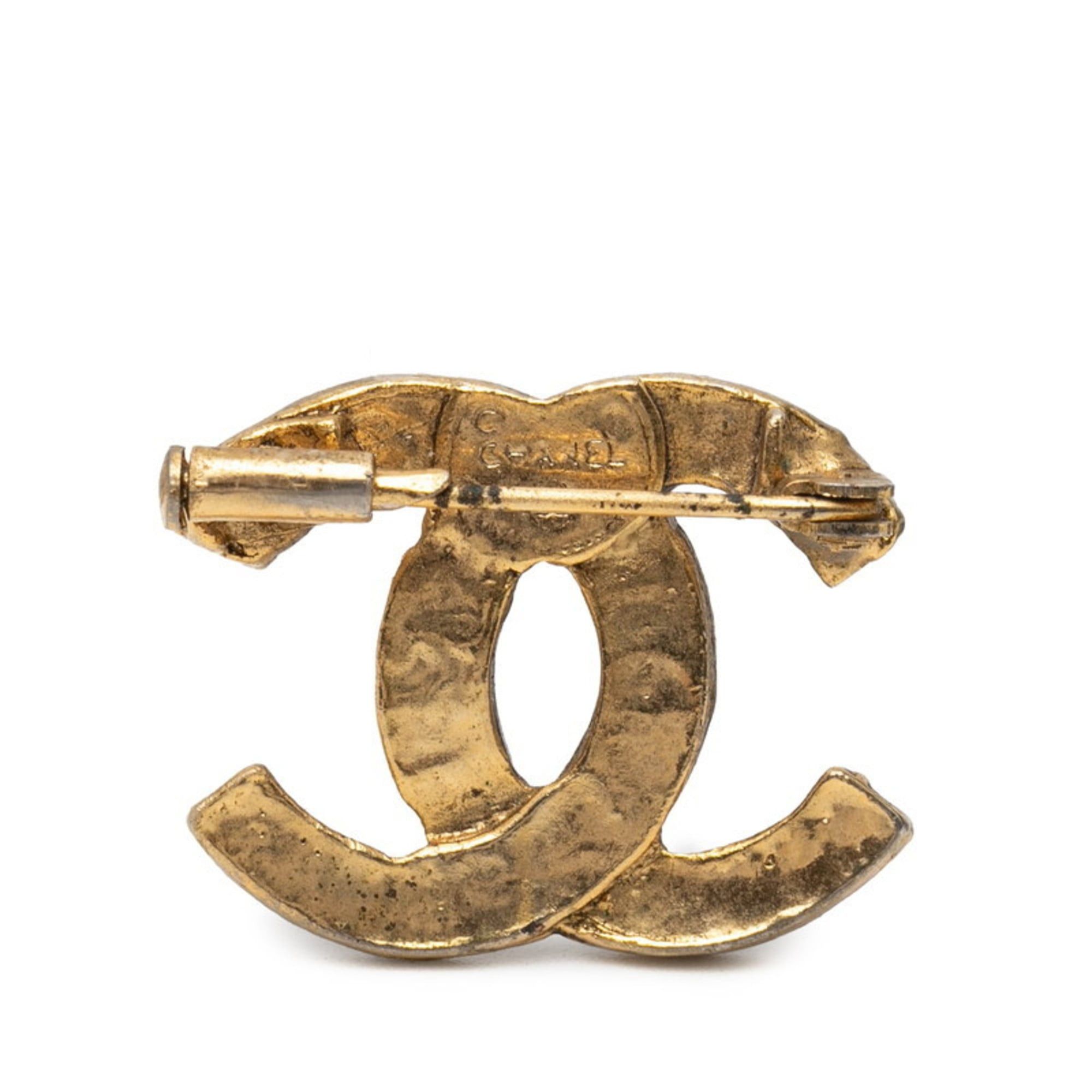 Chanel Chanel Coco Mark Rhinestone Brooch, Gold Plated, Women's, CHANEL Size ONE SIZE - 2 Thumbnail