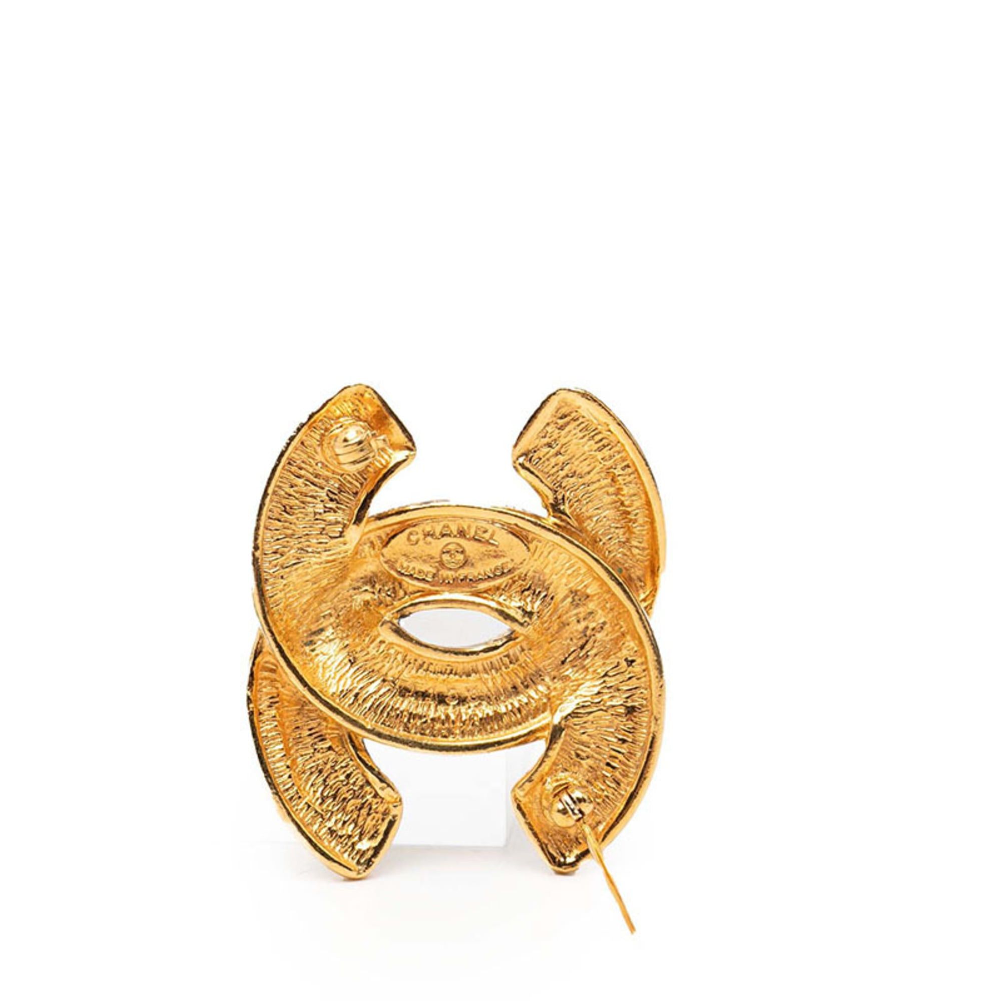 Chanel CHANEL Coco Mark Matelasse Brooch, Gold Plated, Women's Size ONE SIZE - 3 Thumbnail