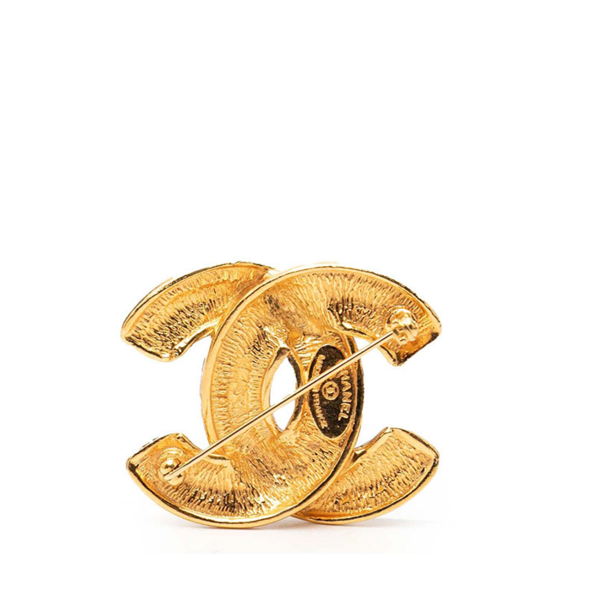 Chanel CHANEL Coco Mark Matelasse Brooch, Gold Plated, Women's Size ONE SIZE - 2 Thumbnail