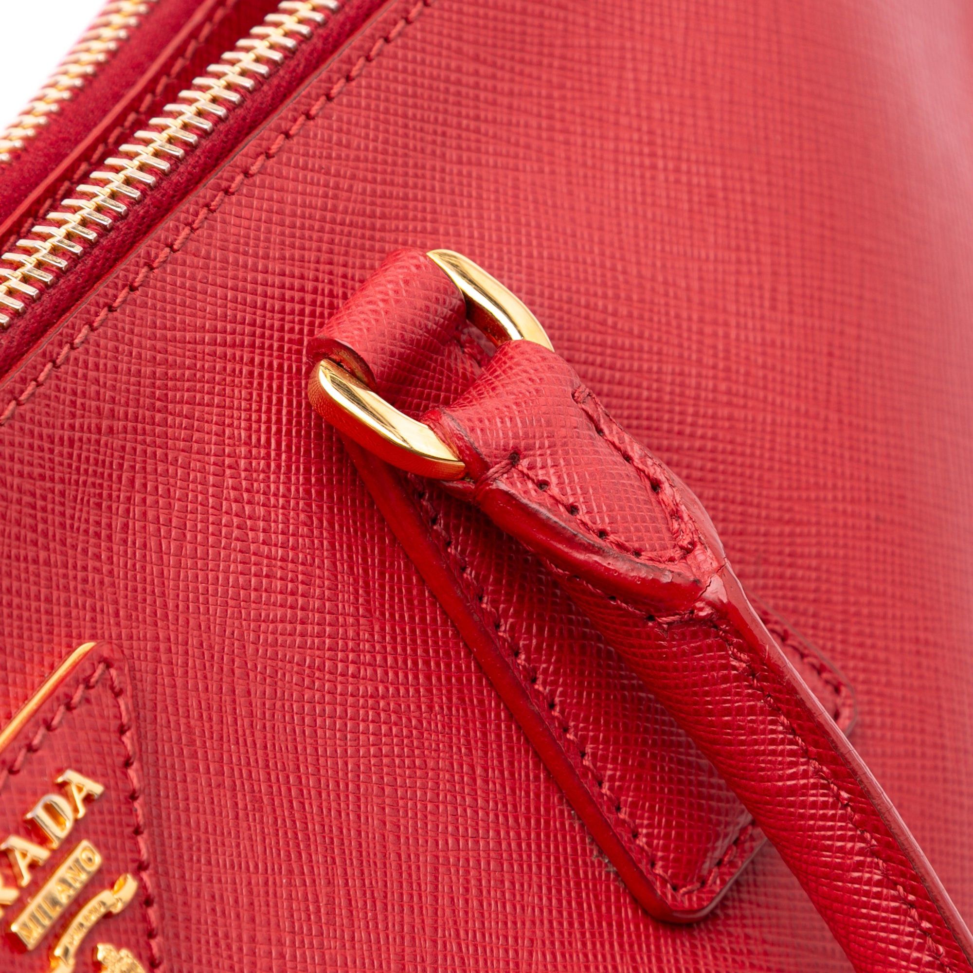 Large Saffiano Lux Galleria Double Zip Satchel
