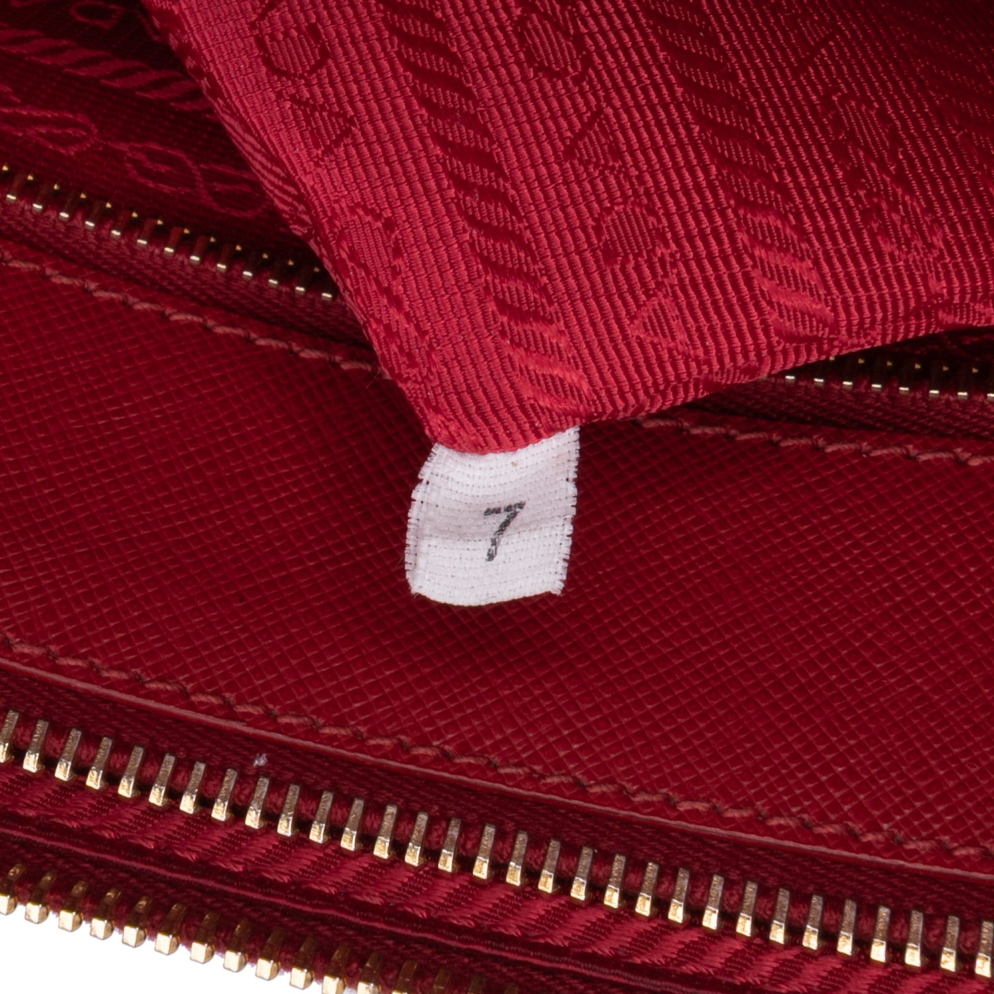Large Saffiano Lux Galleria Double Zip Satchel