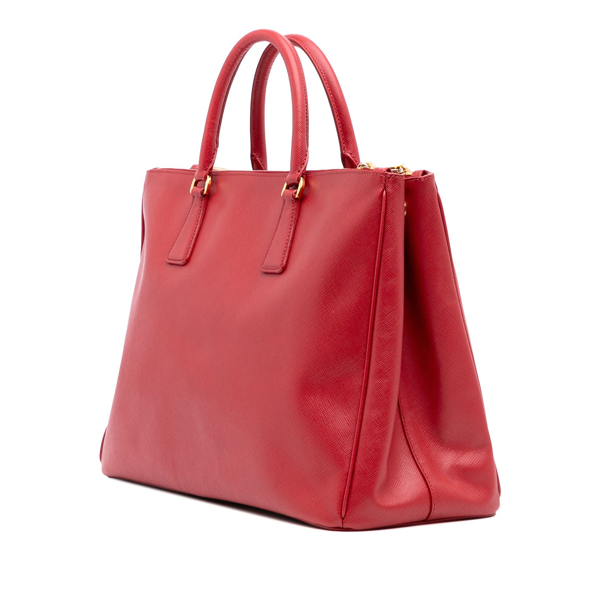 Large Saffiano Lux Galleria Double Zip Satchel