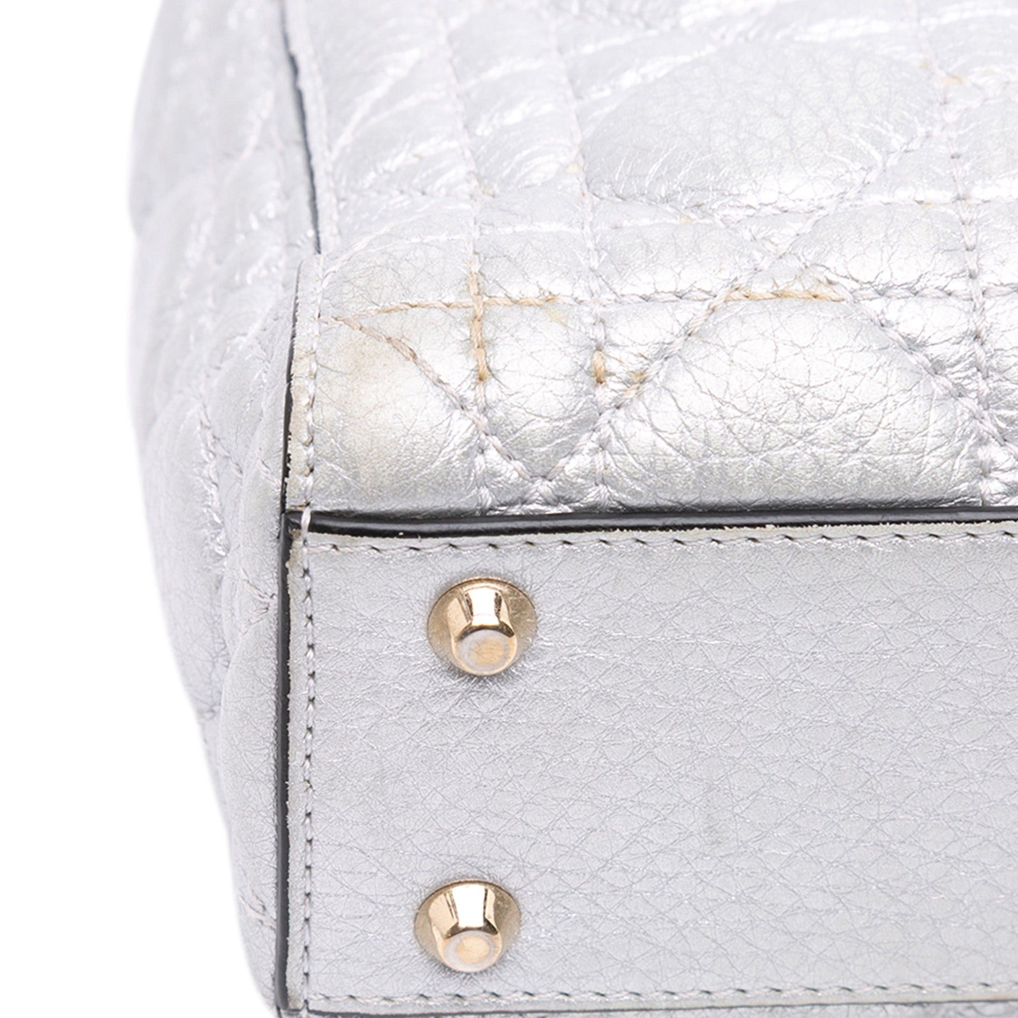 Dior Mini Metallic Grained Calfskin Cannage Lady Dior Size ONE SIZE - 8 Thumbnail