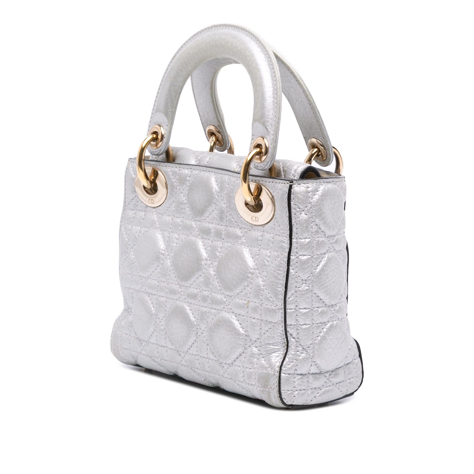 Dior Mini Metallic Grained Calfskin Cannage Lady Dior Size ONE SIZE - 2 Thumbnail