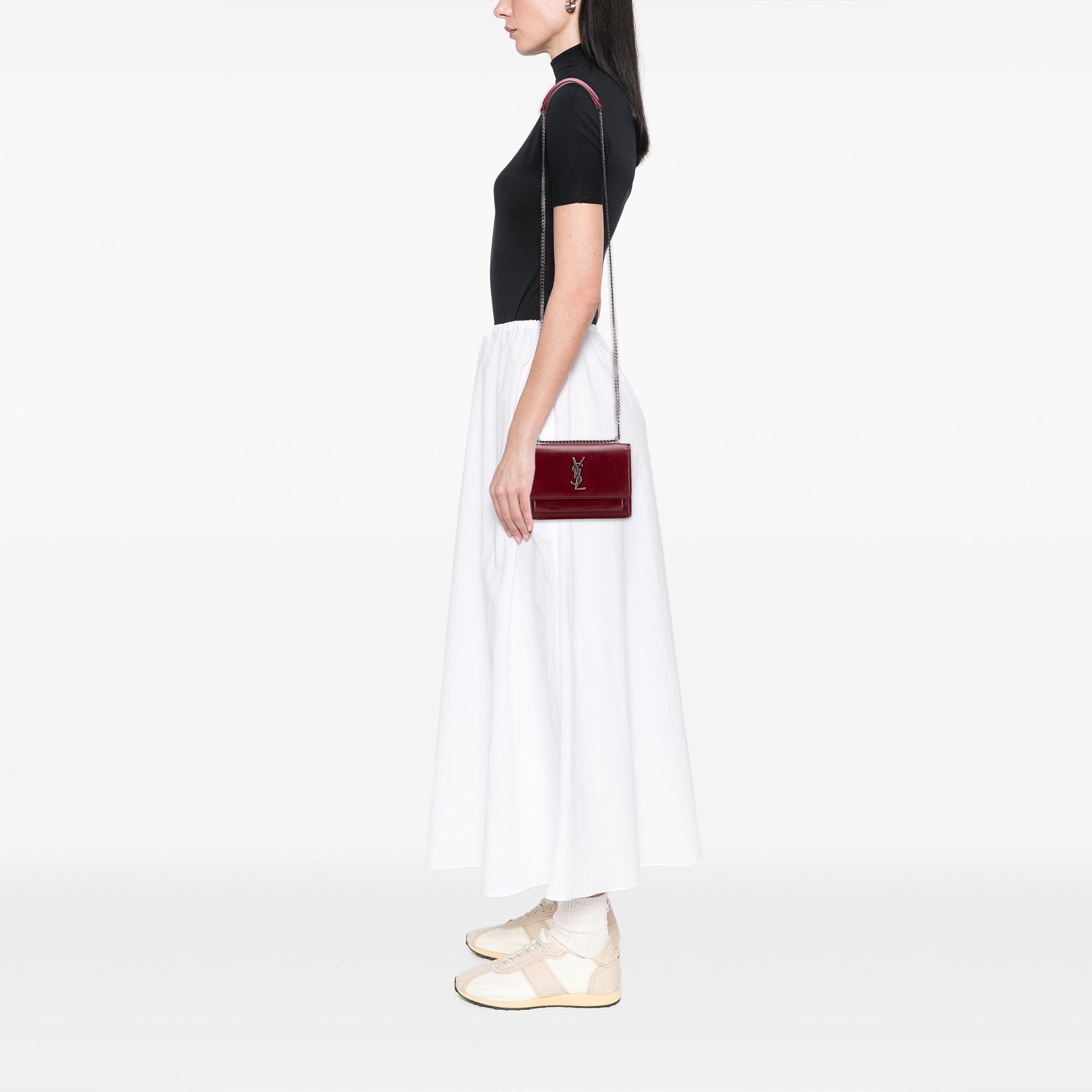 Saint Laurent Paris Mini Calfskin Monogram Sunset Wallet on Chain Size ONE SIZE - 10 Thumbnail