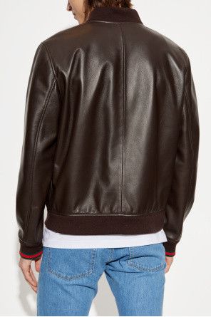 Gucci $6.5K VALUE GUCCI BROWN LEATHER BOMBER JACKET Size US XXL / EU 58 / 5 - 2 Thumbnail