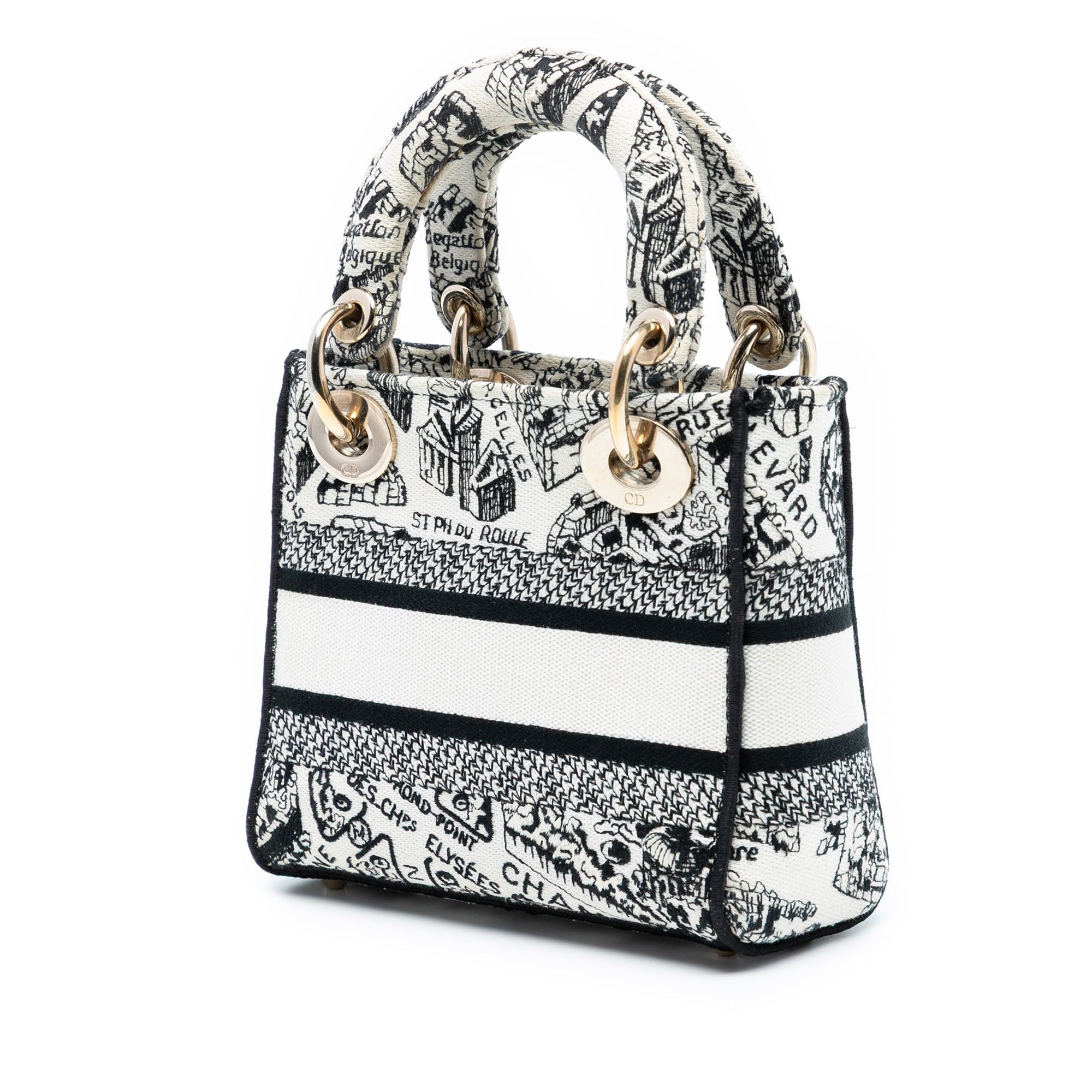 Dior Mini Embroidered Canvas Plan de Paris Lady D Lite Size ONE SIZE - 2 Thumbnail