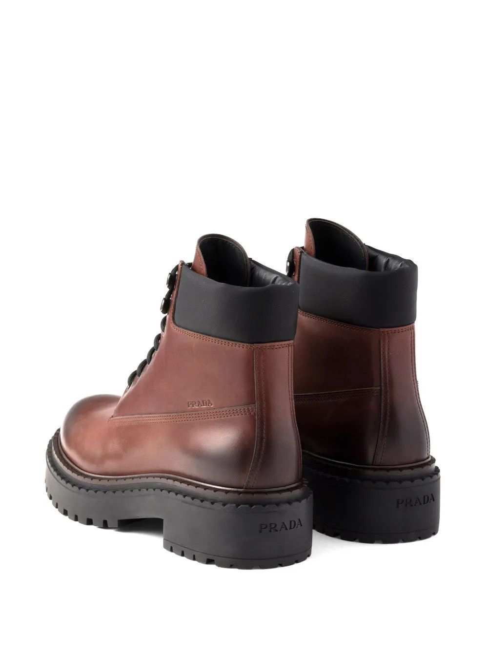 Prada Prada Lace-up Leather Boots in hazelnut brown Size US 6 / EU 39 - 2 Thumbnail