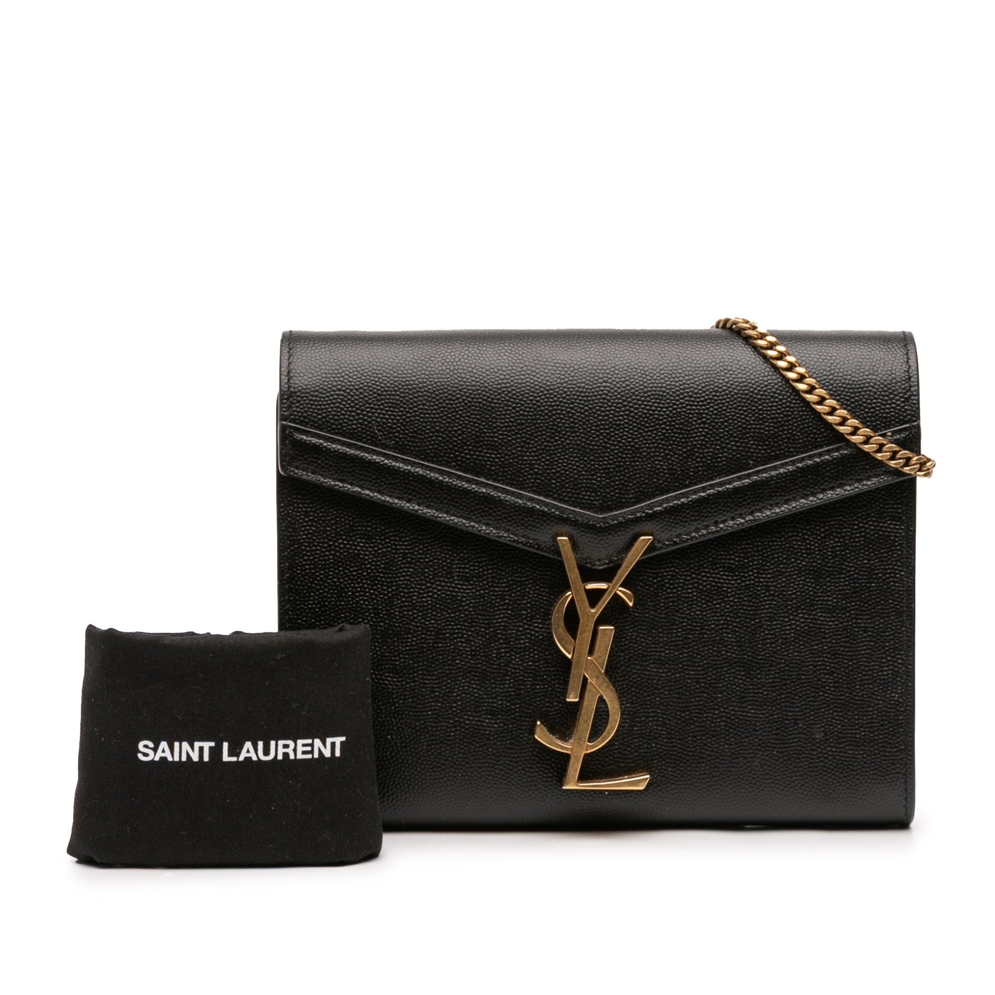 Saint Laurent Paris Grain De Poudre Monogram Cassandra Chain Wallet Size ONE SIZE - 10 Thumbnail