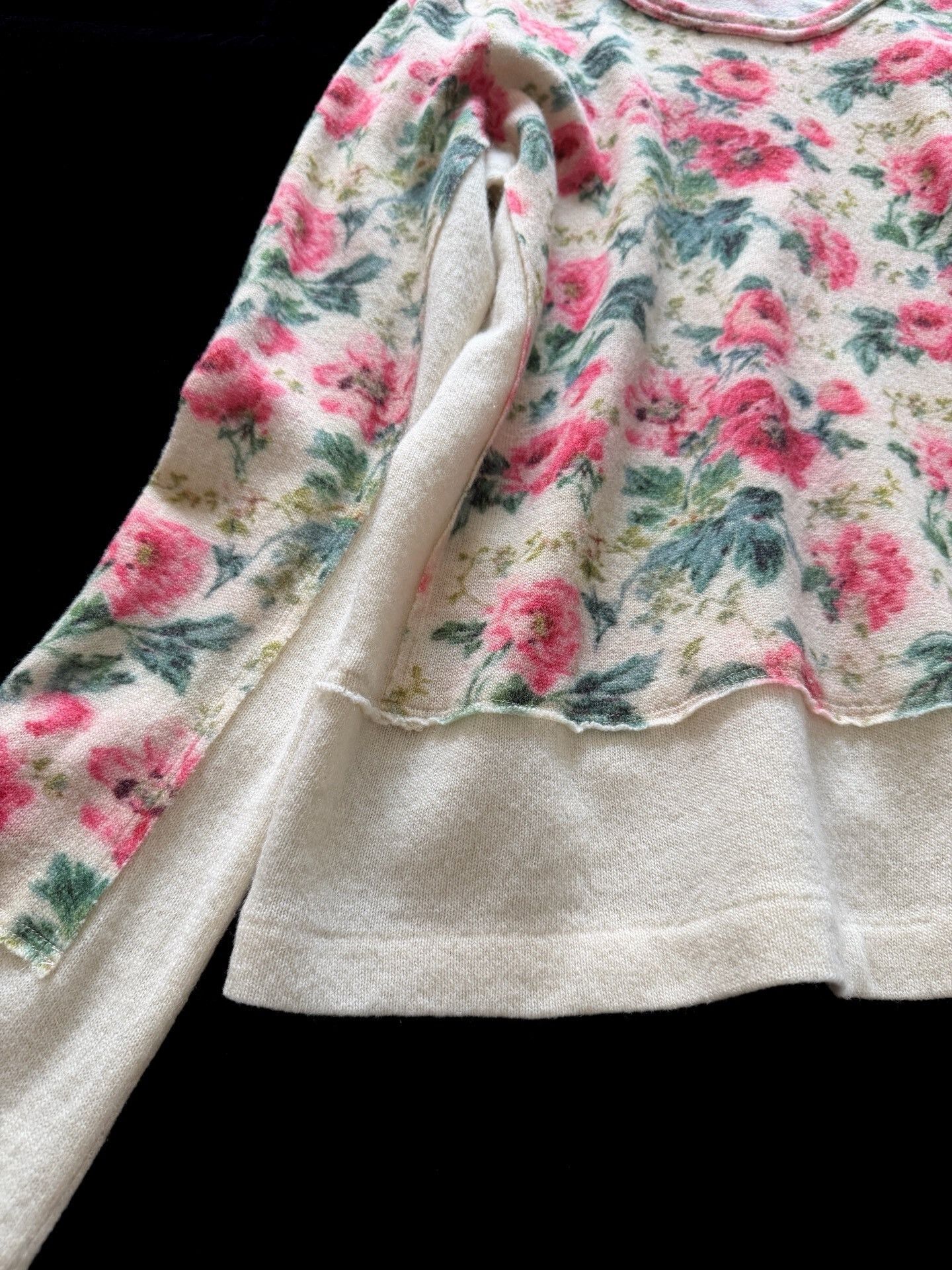 Rei Kawakubo Comme des Garçons Floral Patchwork Wool Top Size XS / US 0-2 / IT 36-38 - 4 Thumbnail