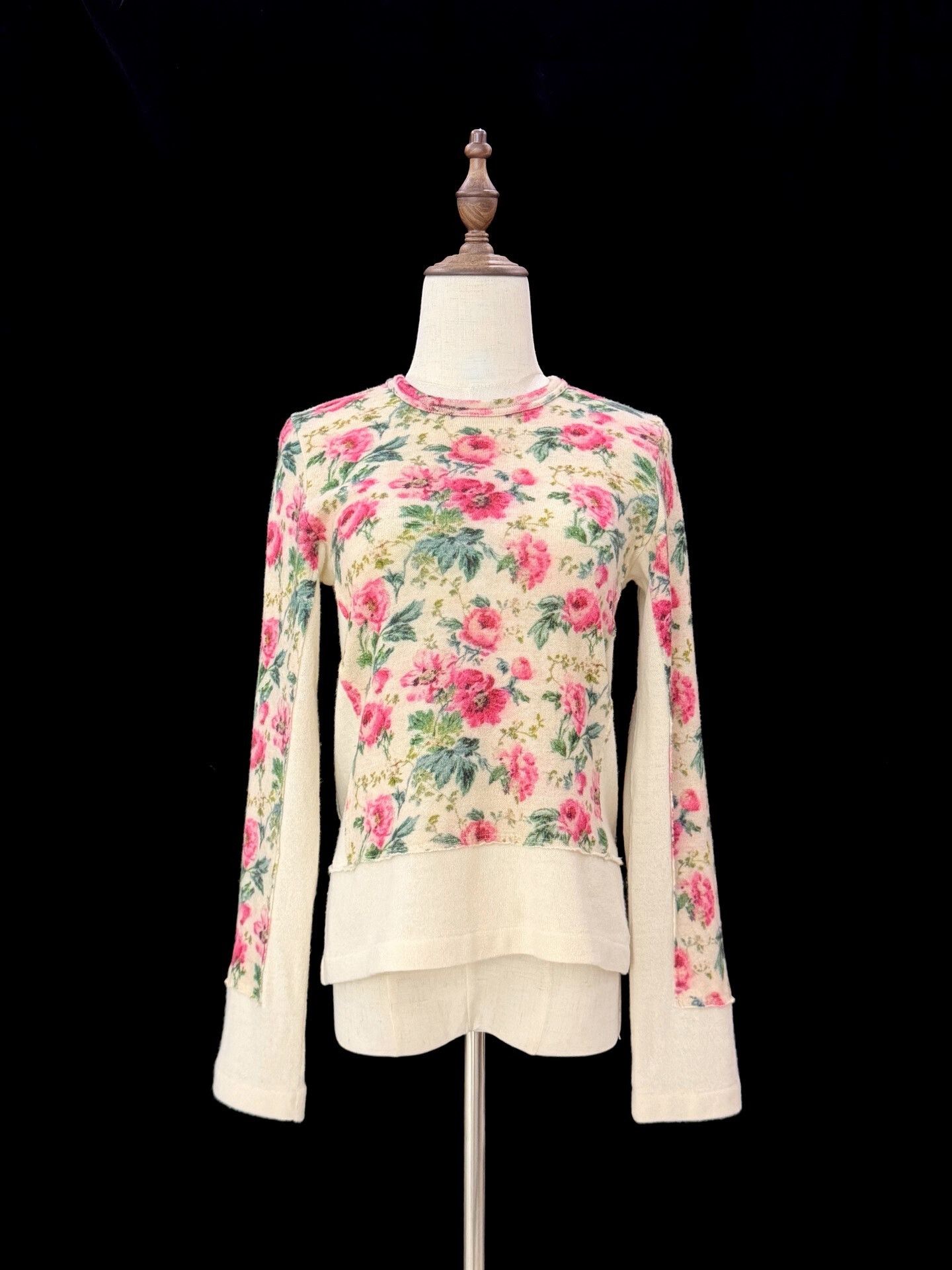 Rei Kawakubo Comme des Garçons Floral Patchwork Wool Top Size XS / US 0-2 / IT 36-38 - 7 Thumbnail