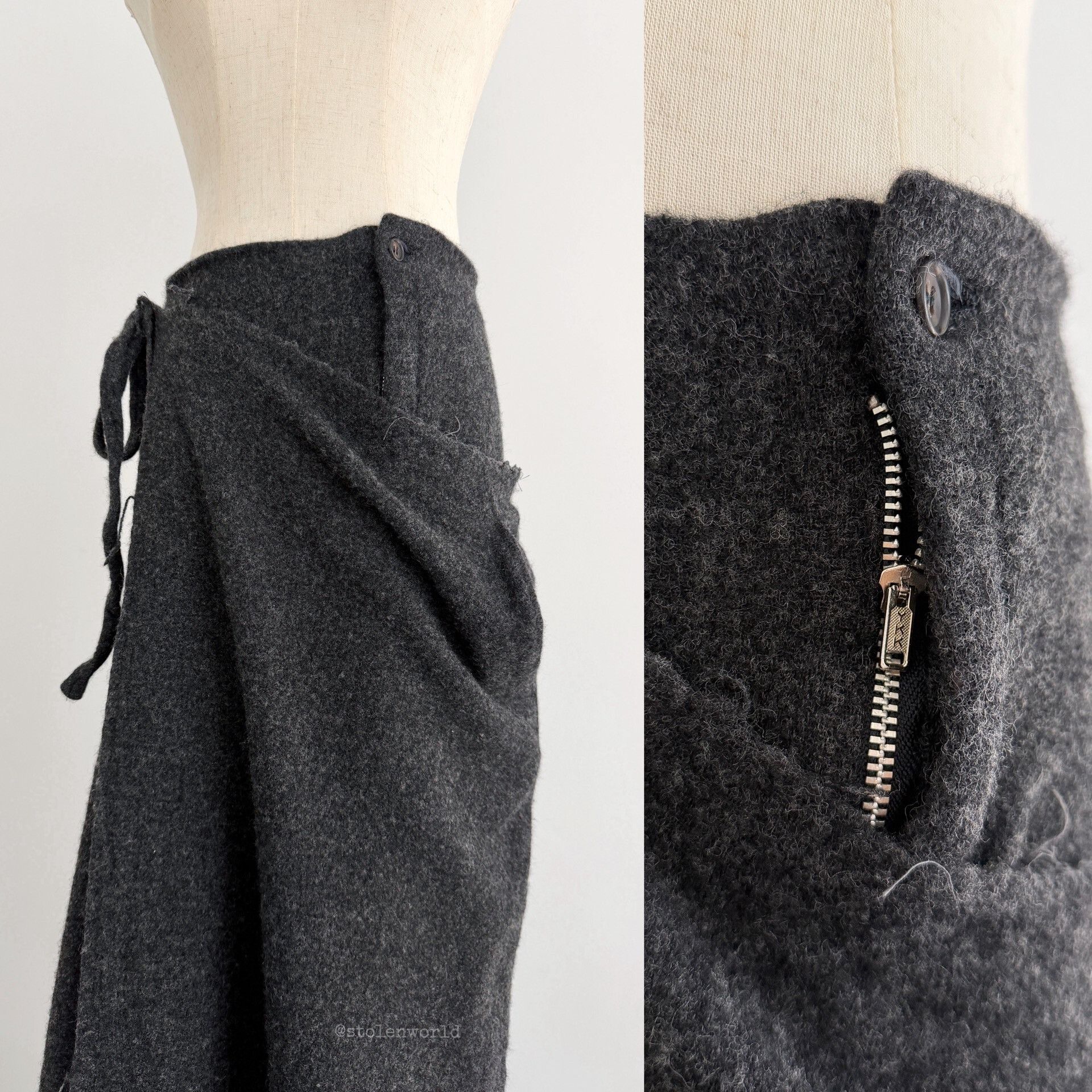Rei Kawakubo Comme des Garçons 1994 AW Fleece Skirt Size 38" / US 16 / IT 52 - 6 Thumbnail
