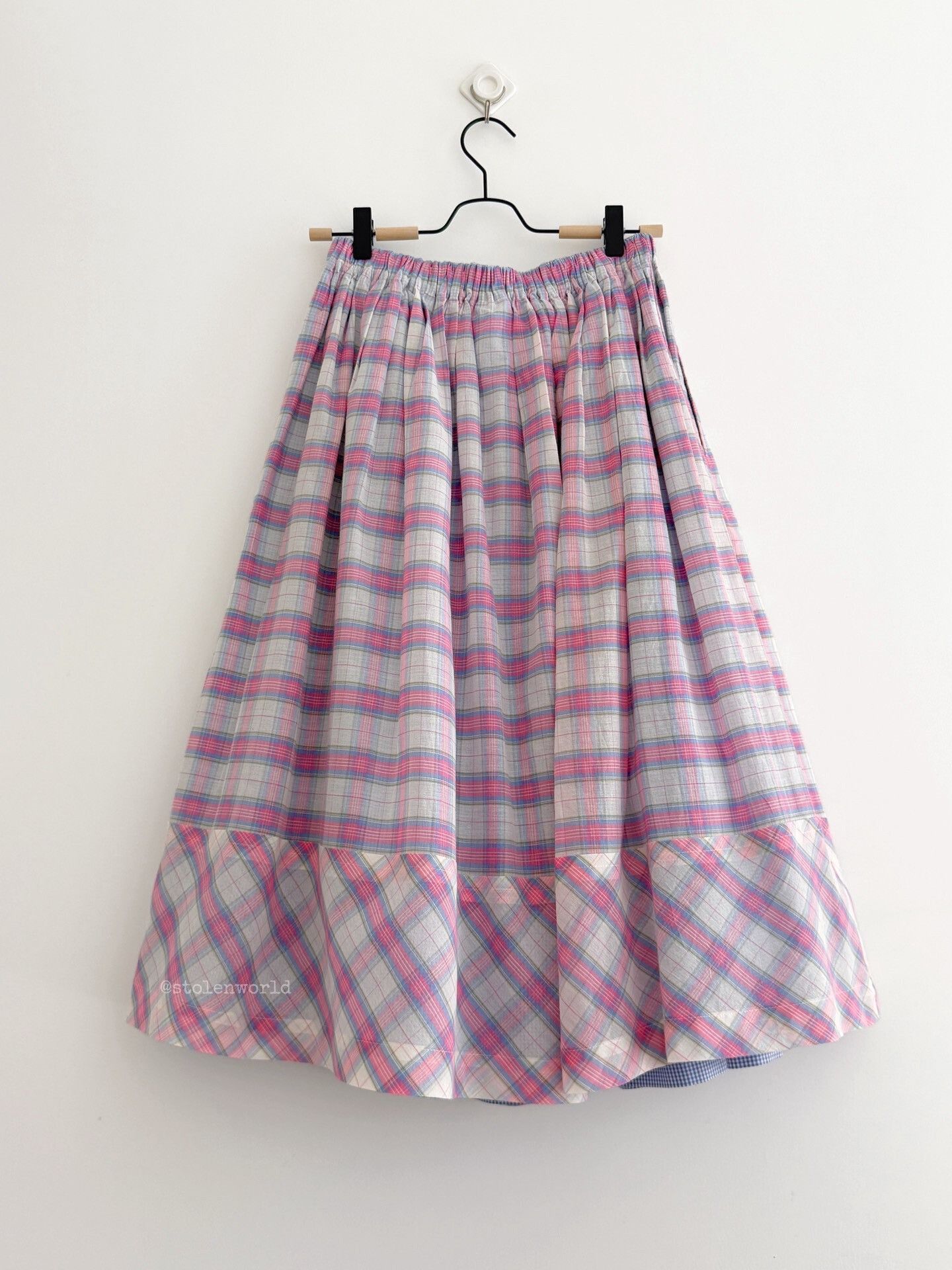 Comme des Garcons Comme des Garçons Pink Plaid Double-Layer Skirt Size 30" / US 8 / IT 44 - 2 Thumbnail