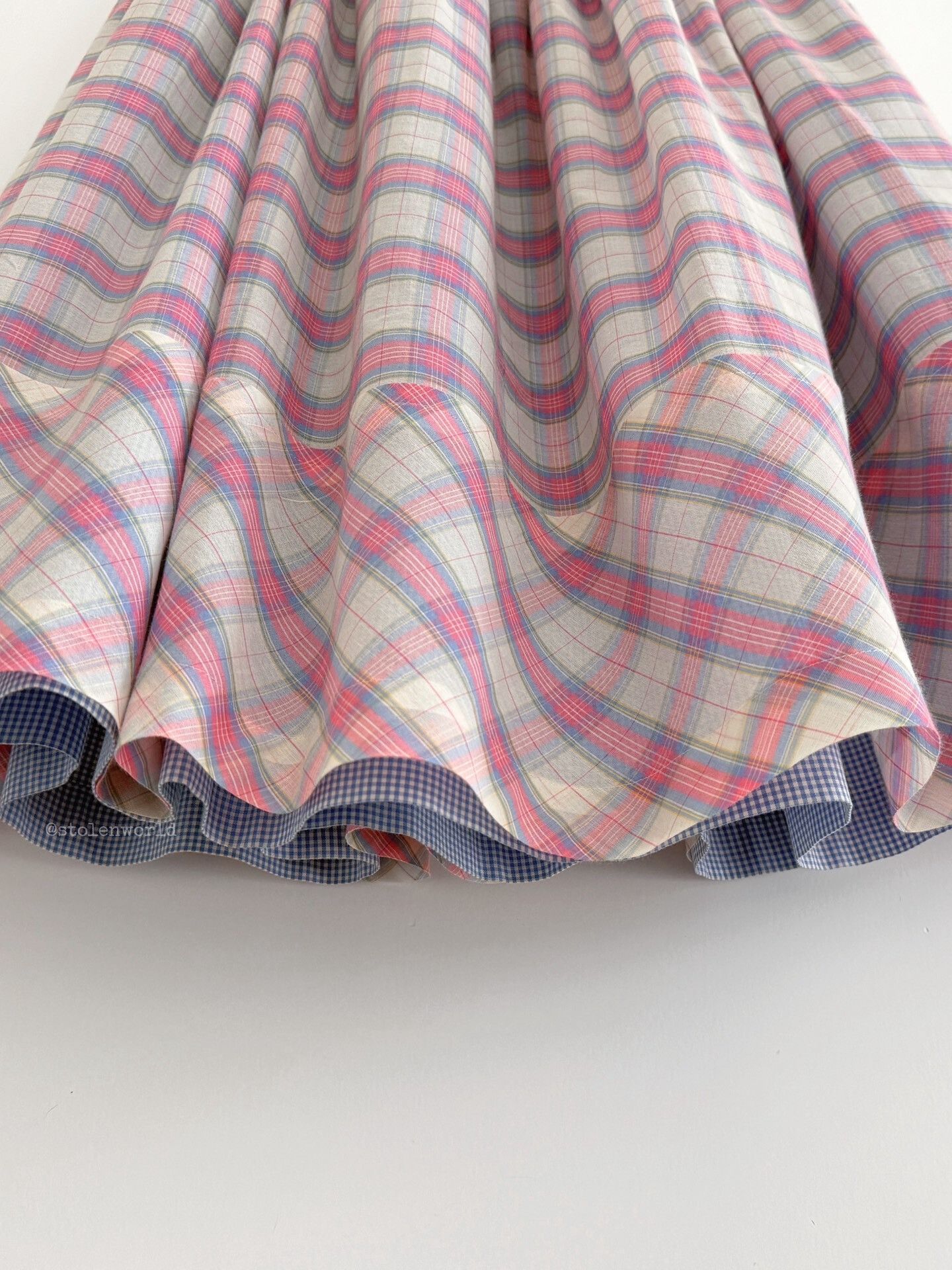 Comme des Garcons Comme des Garçons Pink Plaid Double-Layer Skirt Size 30" / US 8 / IT 44 - 3 Thumbnail
