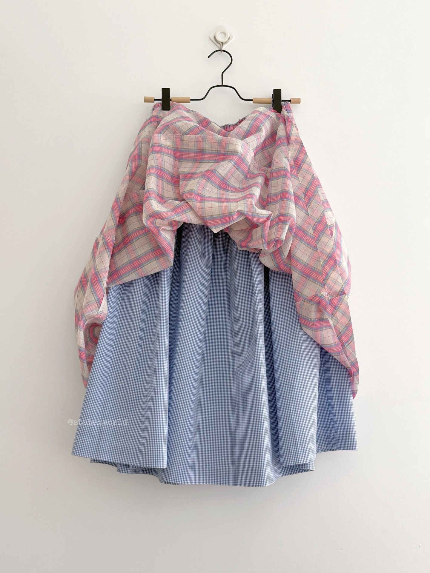 Comme des Garcons Comme des Garçons Pink Plaid Double-Layer Skirt Size 30" / US 8 / IT 44 - 4 Thumbnail