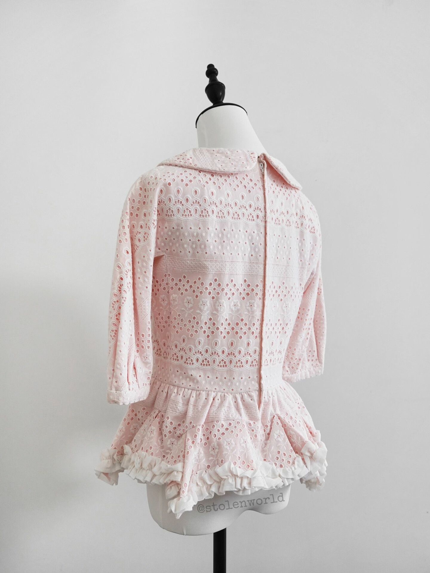 Comme des Garcons CDG Light Pink Embroidered Frill Top Size XS / US 0-2 / IT 36-38 - 4 Thumbnail