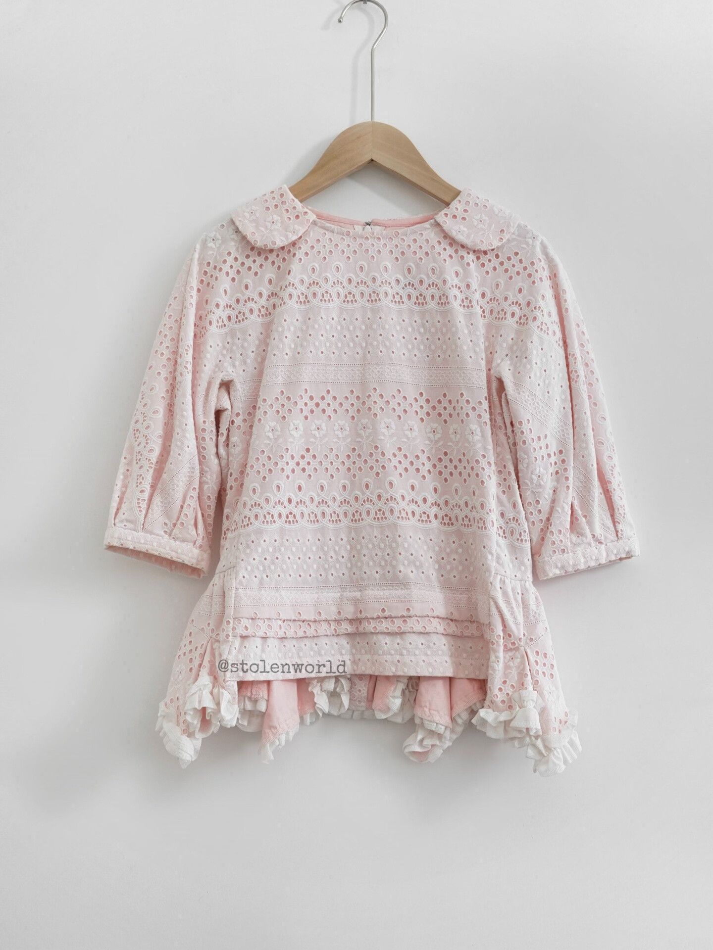 Comme des Garcons CDG Light Pink Embroidered Frill Top Size XS / US 0-2 / IT 36-38 - 5 Thumbnail