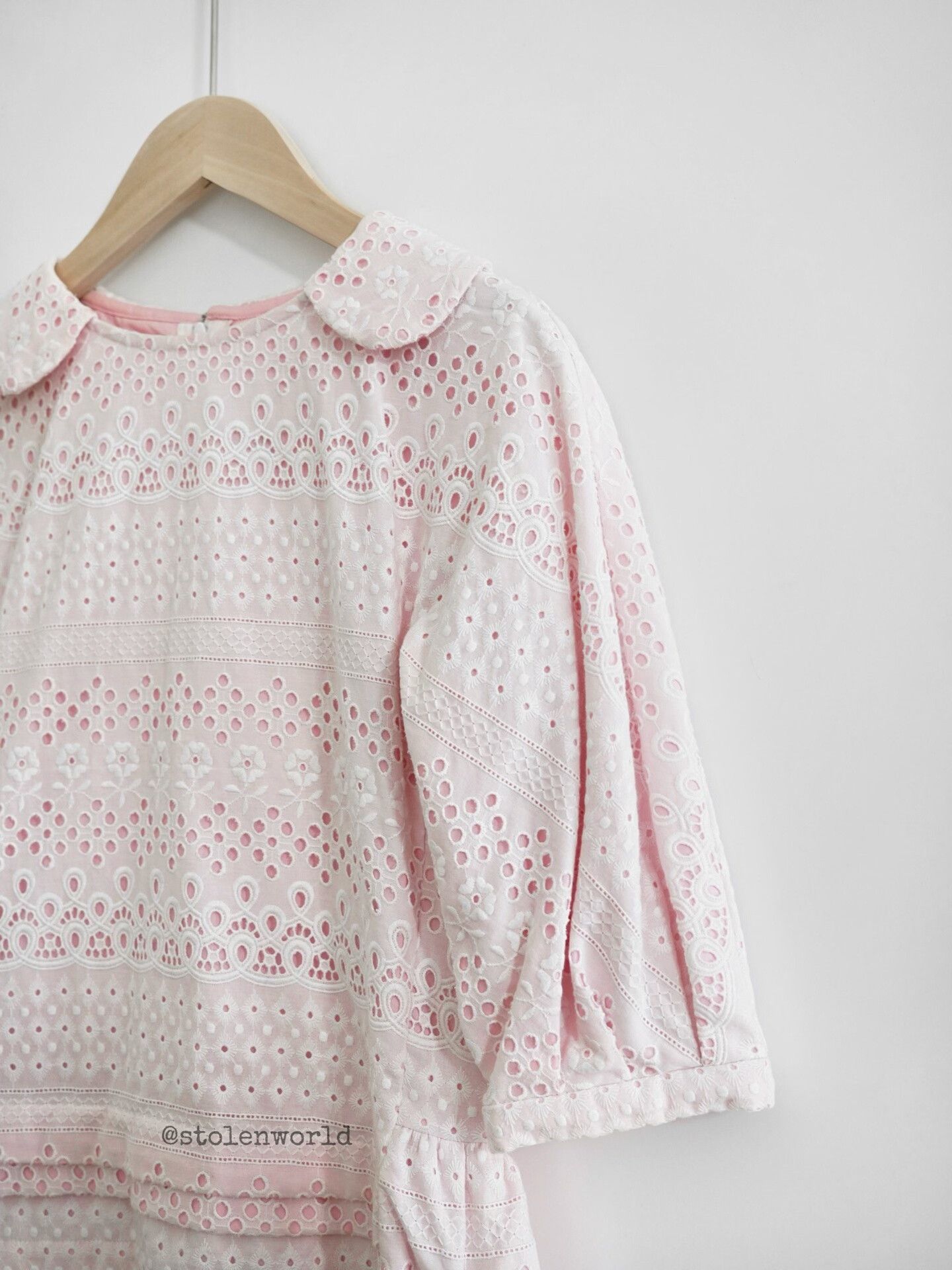 Comme des Garcons CDG Light Pink Embroidered Frill Top Size XS / US 0-2 / IT 36-38 - 7 Thumbnail