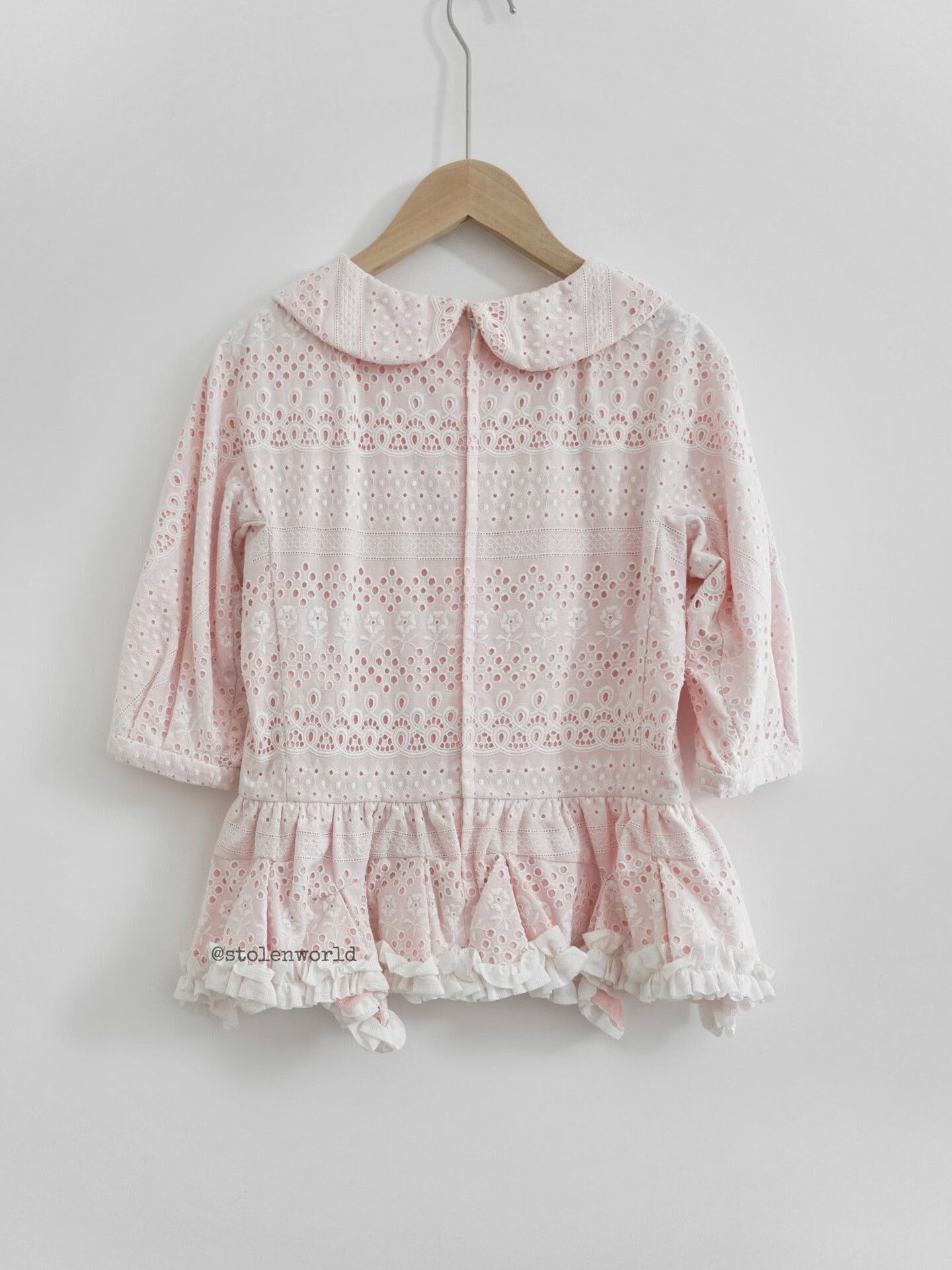 Comme des Garcons CDG Light Pink Embroidered Frill Top Size XS / US 0-2 / IT 36-38 - 6 Thumbnail