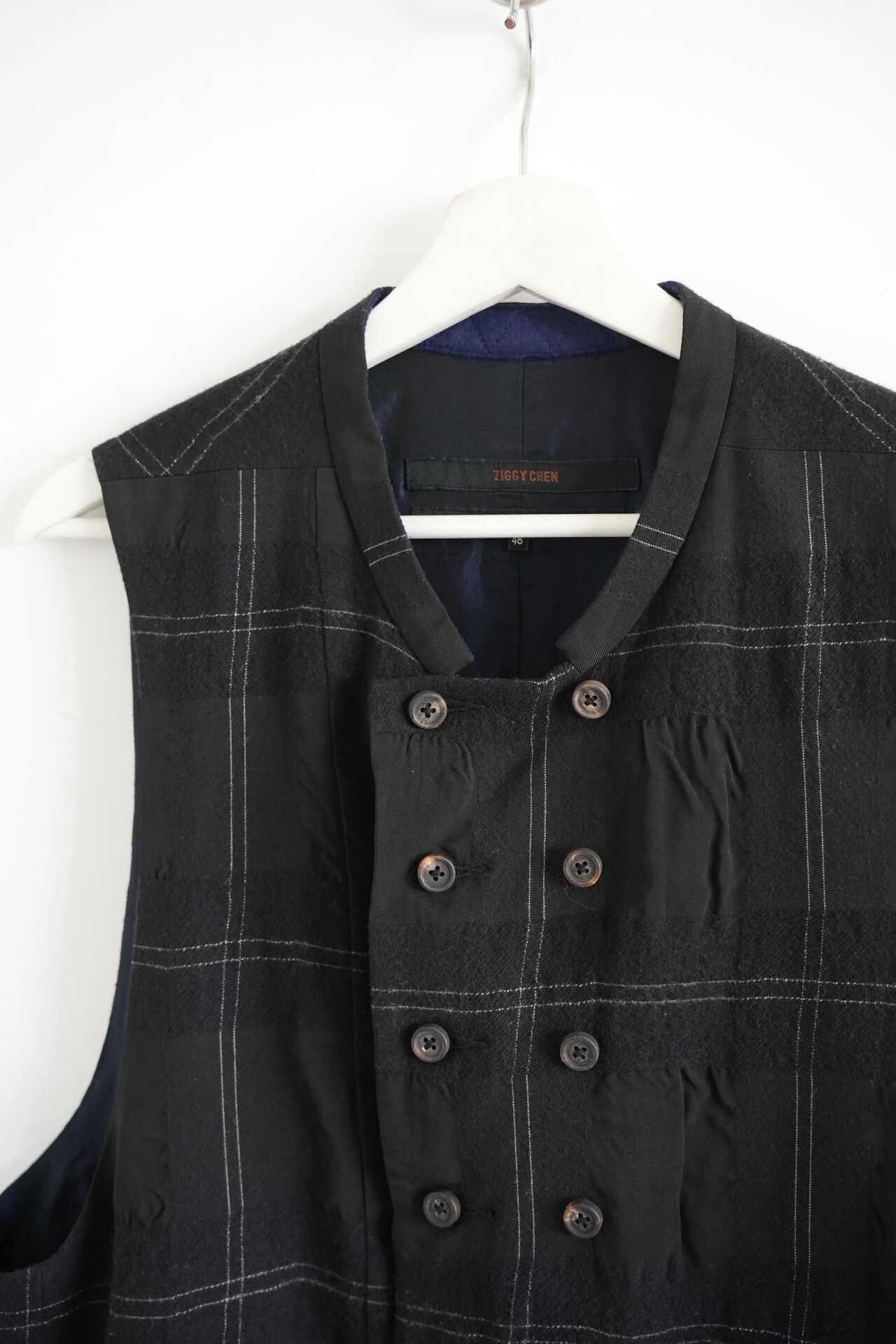 Ziggy Chen Ziggy Chen 20AW Asymmetric Plaid Vest Size US M / EU 48-50 / 2 - 4 Thumbnail