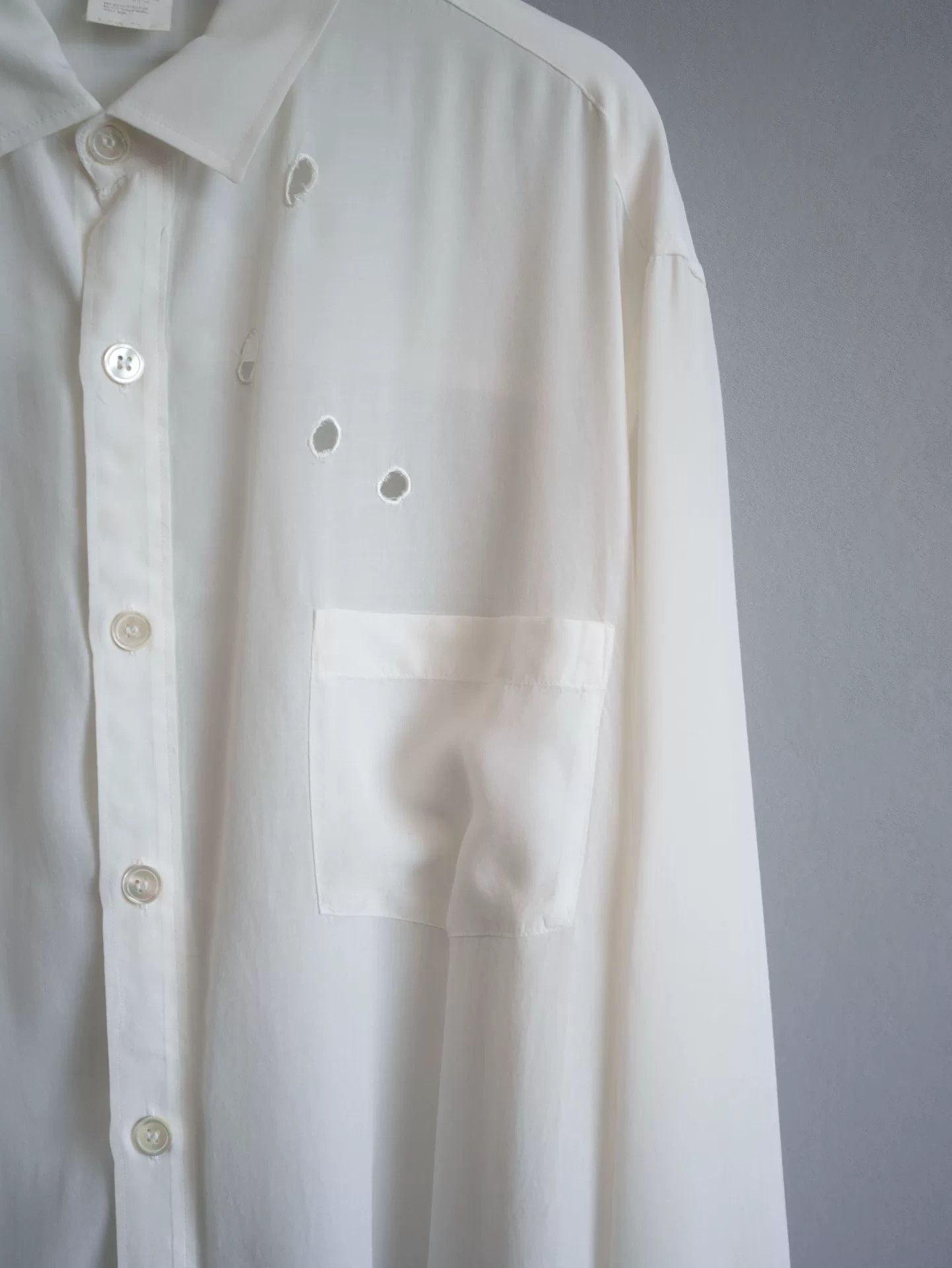 Yohji Yamamoto Yohji Yamamoto 92SS Bullet Hole Cutout Shirt Size US M / EU 48-50 / 2 - 5 Thumbnail