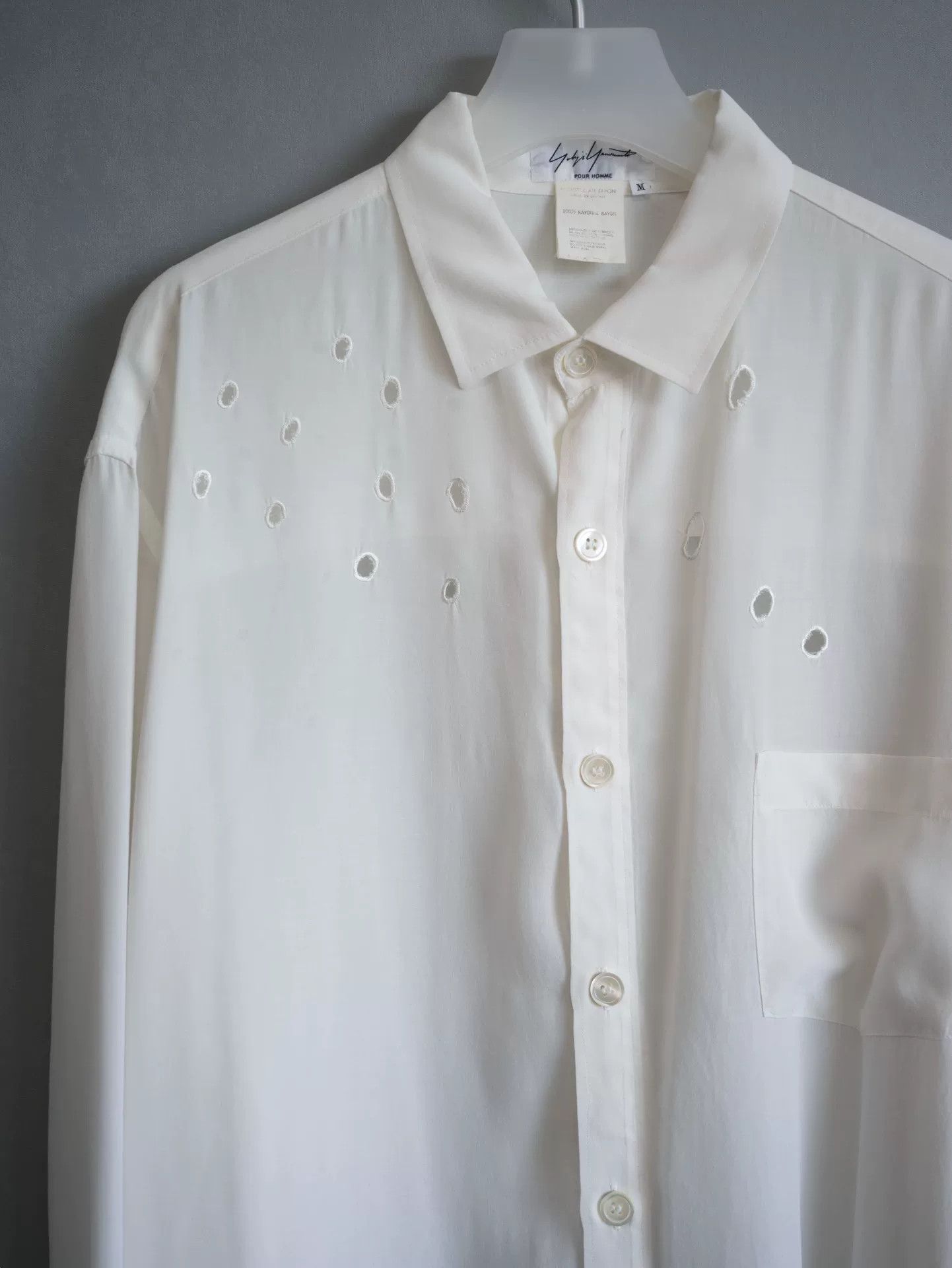 Yohji Yamamoto Yohji Yamamoto 92SS Bullet Hole Cutout Shirt Size US M / EU 48-50 / 2 - 4 Thumbnail