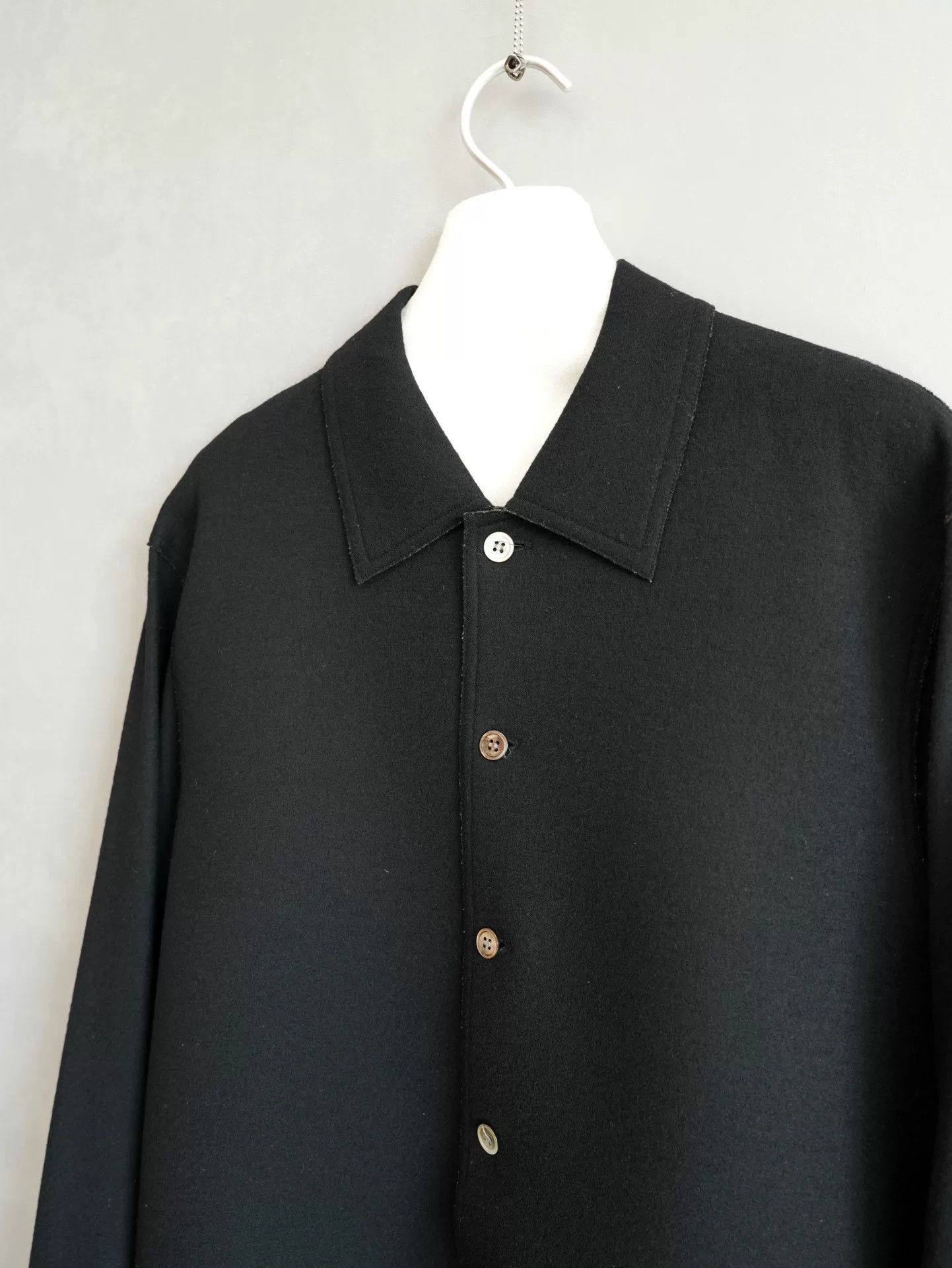 Yohji Yamamoto Yohji Yamamoto 96AW Thick Wool Shirt Size US M / EU 48-50 / 2 - 2 Thumbnail
