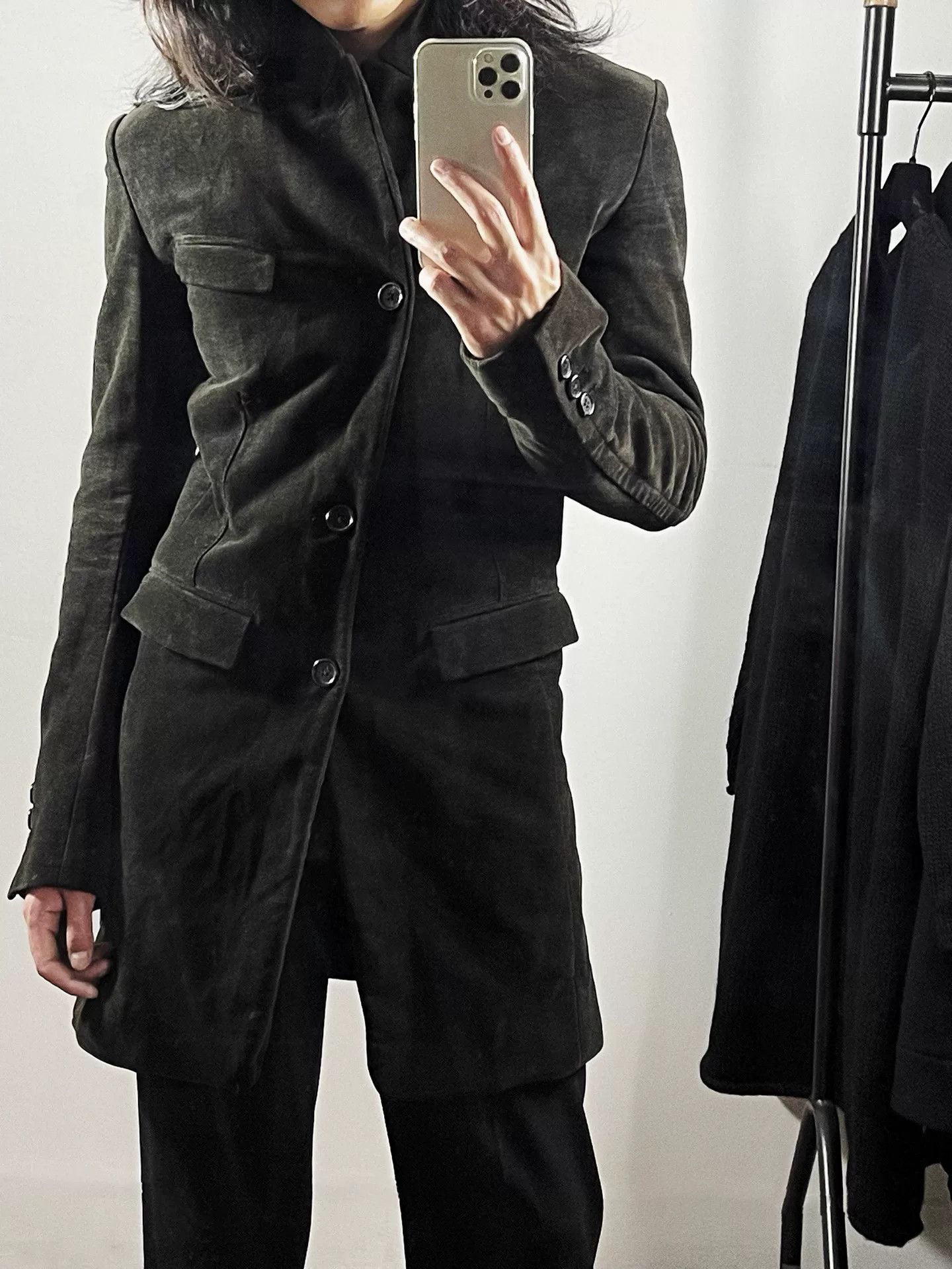 Ann Demeulemeester Ann Demeulemeester Brown Velvet Long Blazer Size XXS / US 00 / IT 34 - 2 Thumbnail