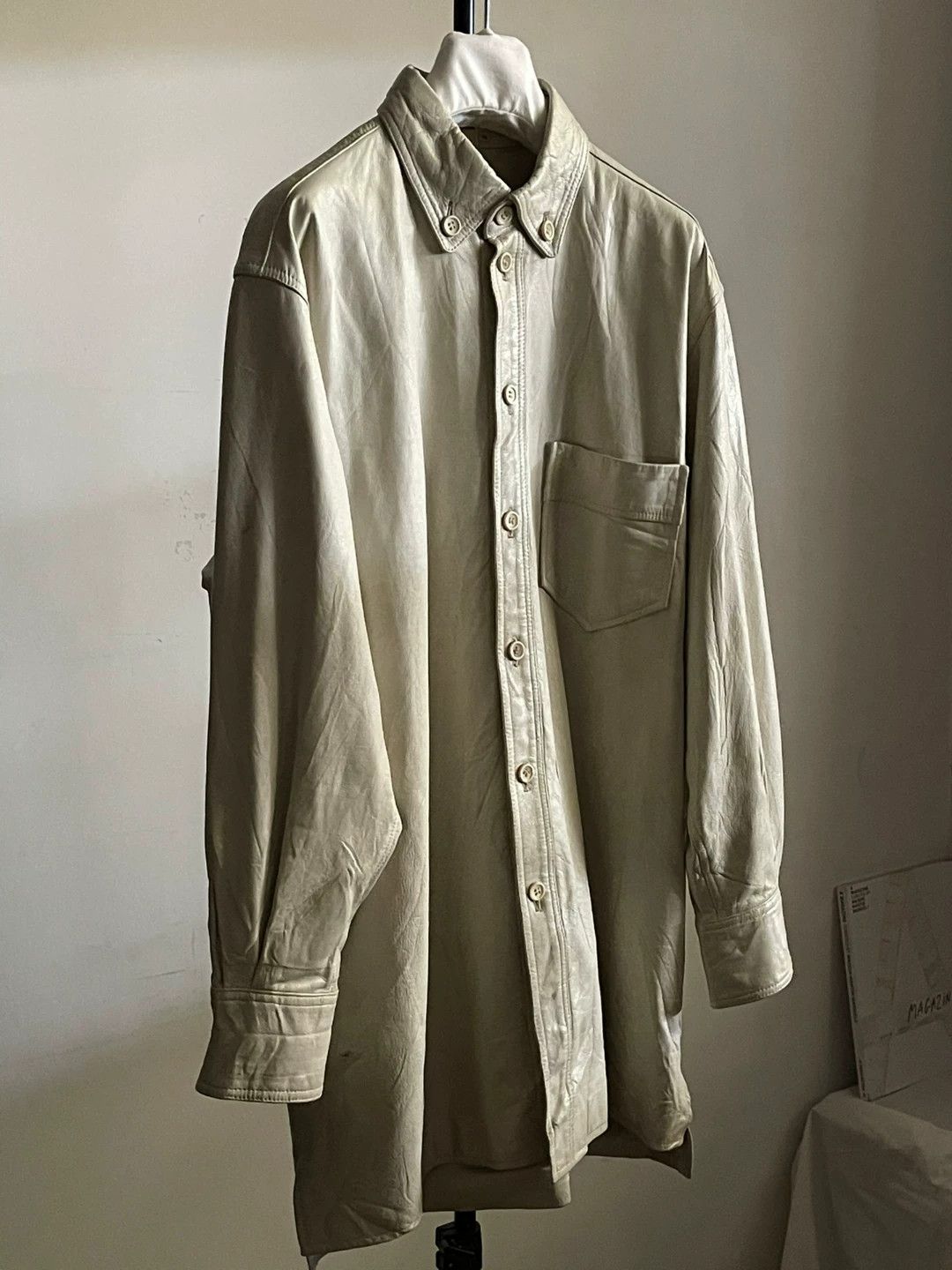 Yohji Yamamoto Yohji Yamamoto 90s Vintage White Leather Jacket Size US M / EU 48-50 / 2 - 3 Thumbnail