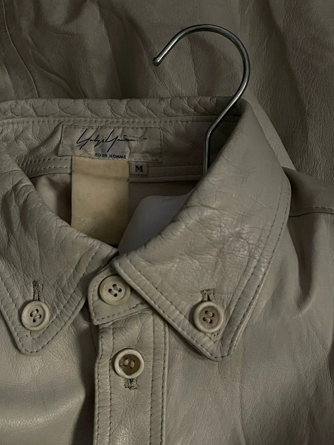 Yohji Yamamoto Yohji Yamamoto 90s Vintage White Leather Jacket Size US M / EU 48-50 / 2 - 6 Thumbnail