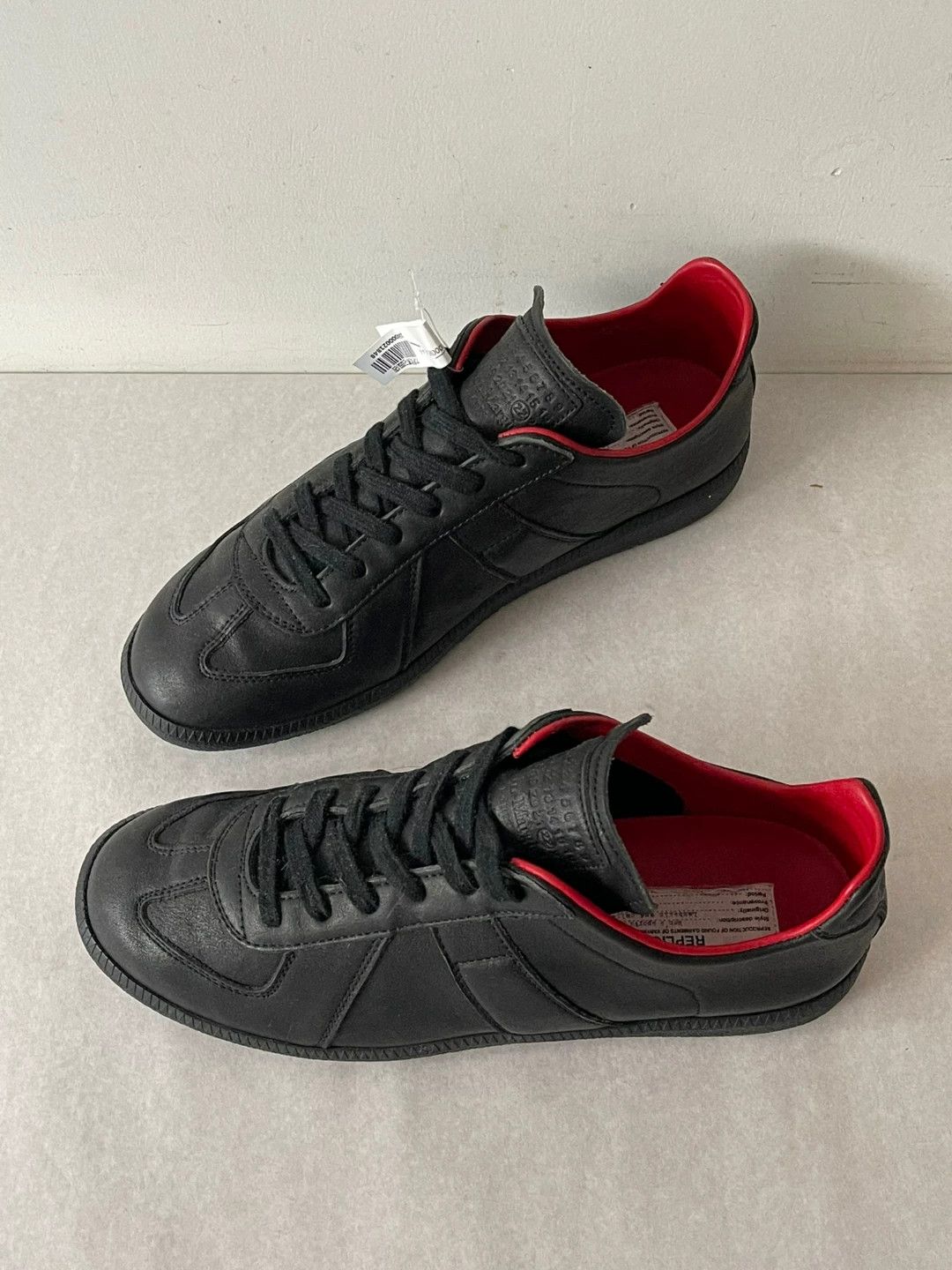 Maison Margiela Maison Margiela Black Leather German Trainer Size US 8 / EU 41 - 2 Thumbnail