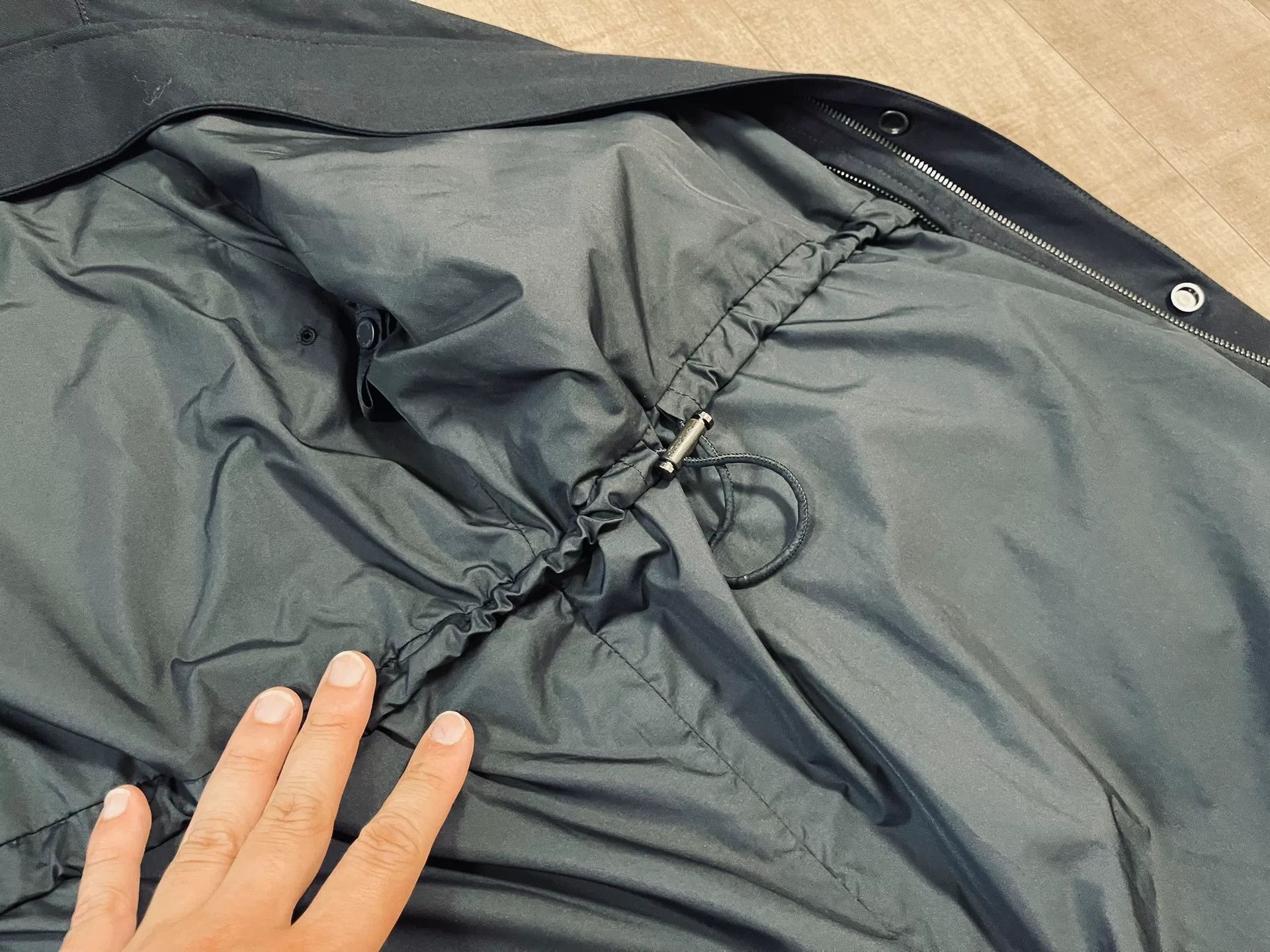 Ermenegildo Zegna Ermenegildo Zegna Main Line Navy Wool Hooded Trench Size US L / EU 52-54 / 3 - 5 Thumbnail