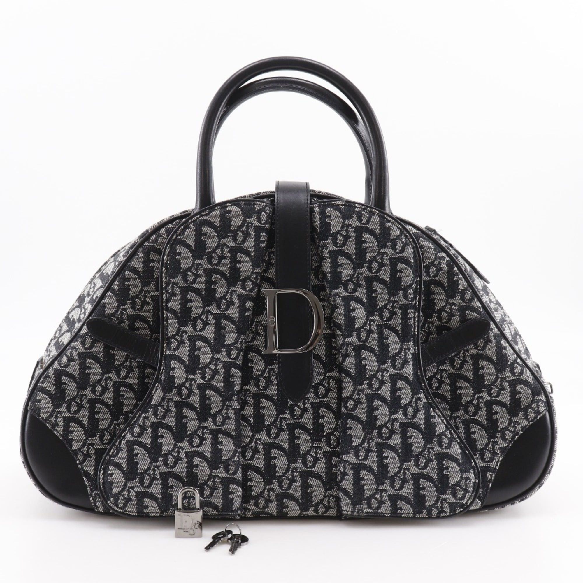 Dior Christian Dior Double Saddle Bag, Trotter Canvas, Navy Blue, A5, Zipper, Women's Size ONE SIZE - 16 Thumbnail