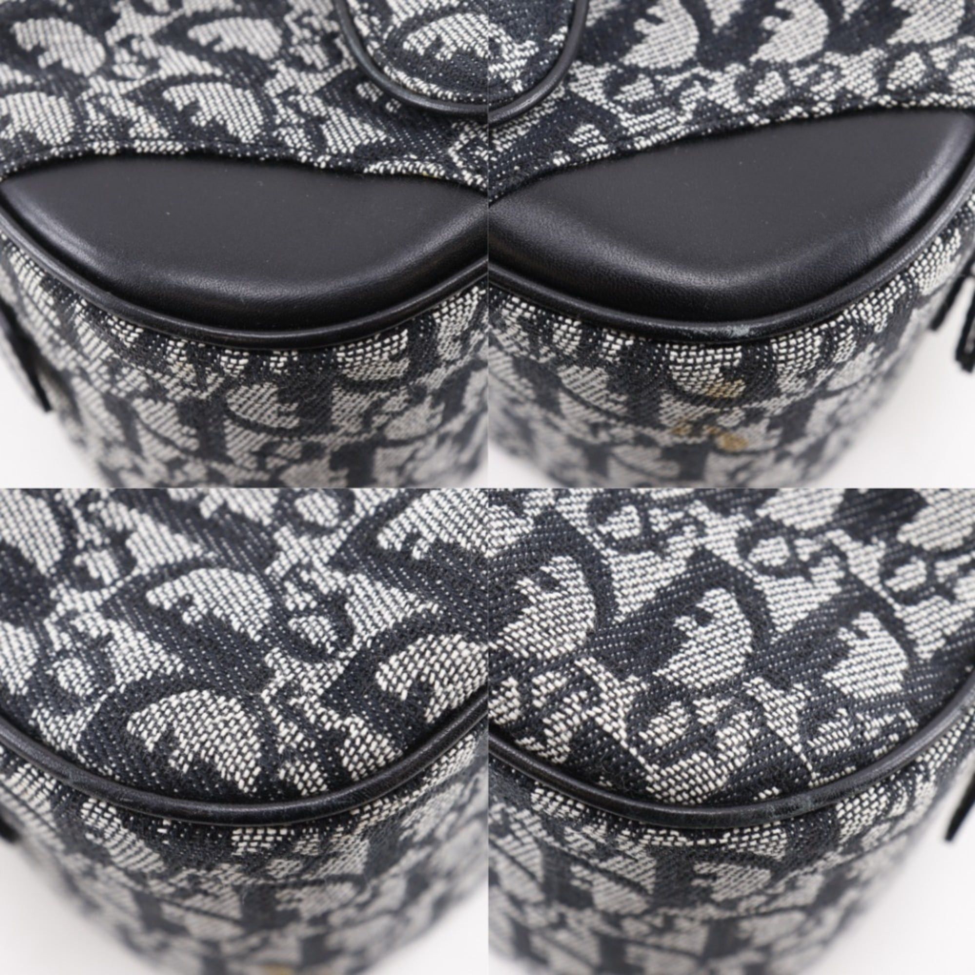 Dior Christian Dior Double Saddle Bag, Trotter Canvas, Navy Blue, A5, Zipper, Women's Size ONE SIZE - 4 Thumbnail
