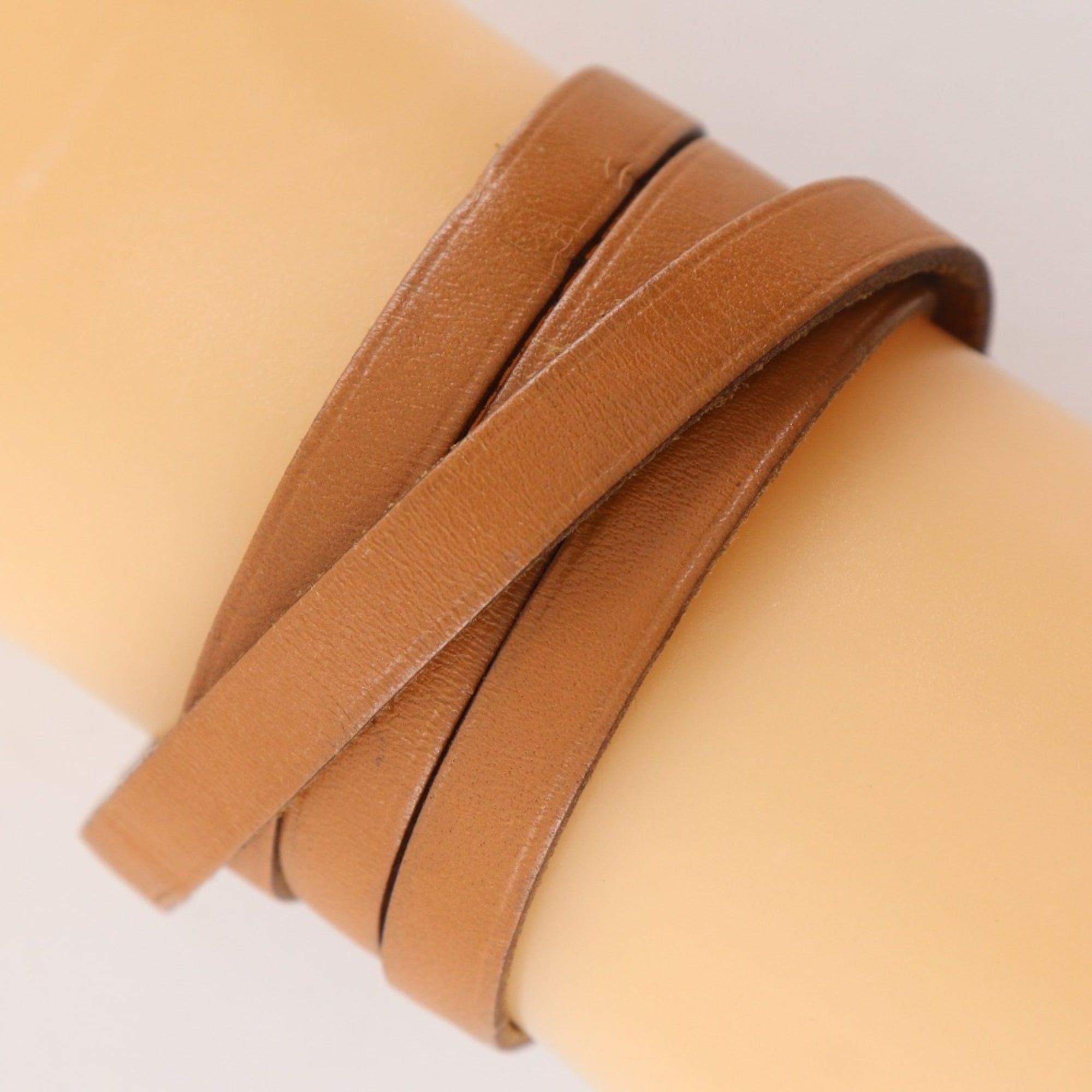 Hermes Hermes Hermès Api 3 Bracelet/Choker, Brown Leather with Silver Hardware, Approx. 11g, Unisex Size ONE SIZE - 3 Thumbnail