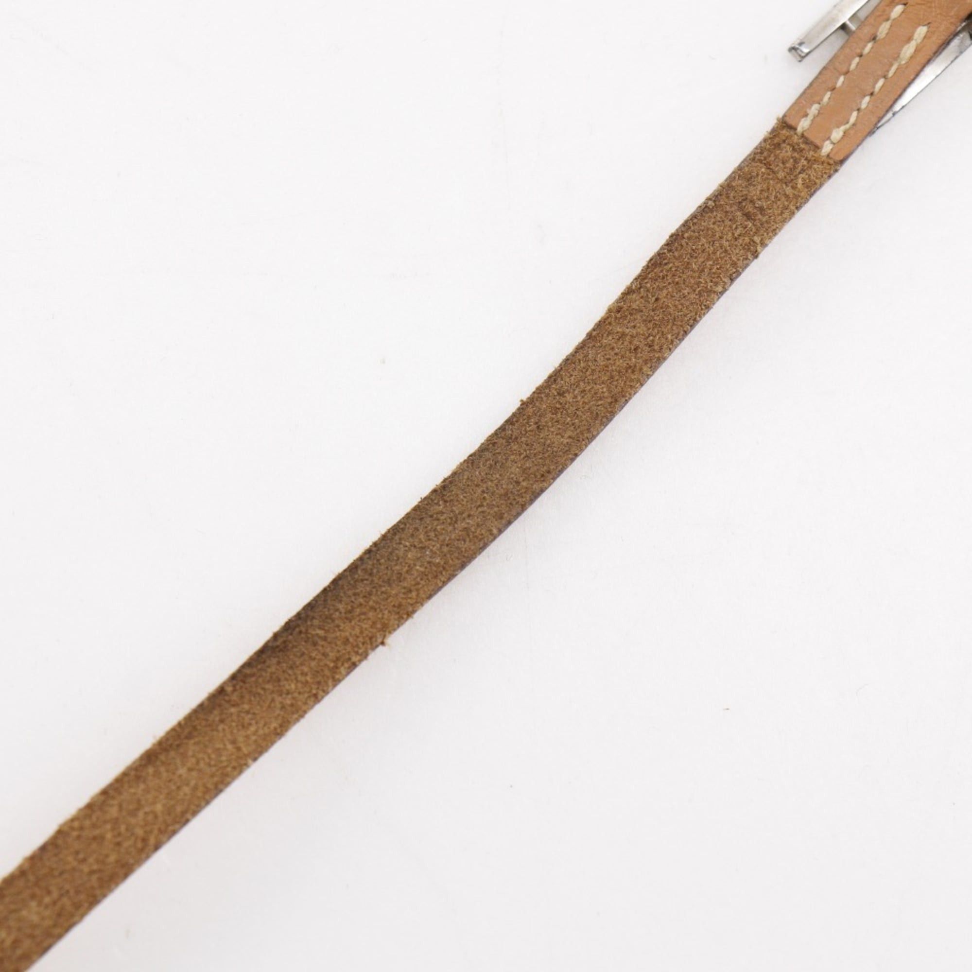 Hermes Hermes Hermès Api 3 Bracelet/Choker, Brown Leather with Silver Hardware, Approx. 11g, Unisex Size ONE SIZE - 7 Thumbnail