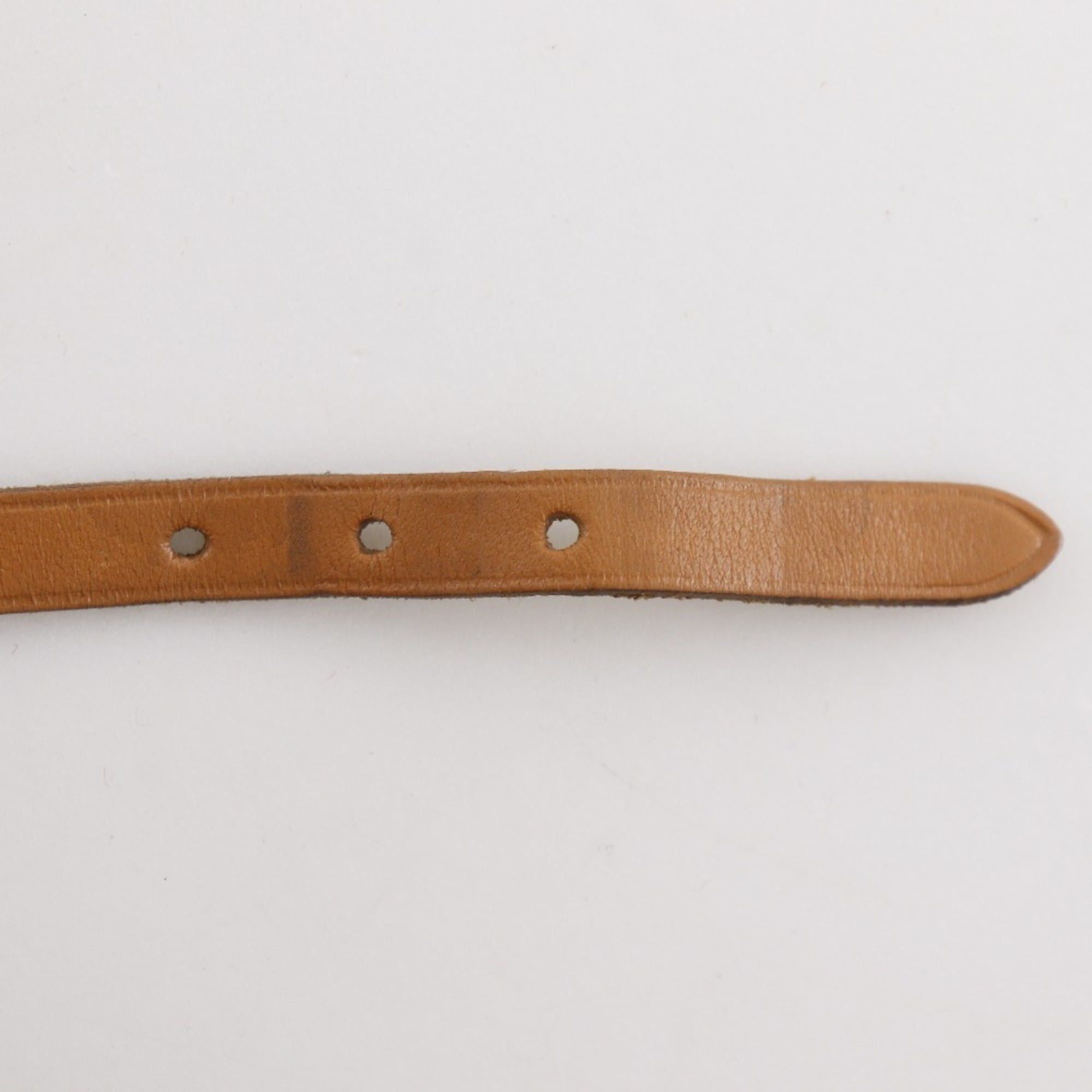 Hermes Hermes Hermès Api 3 Bracelet/Choker, Brown Leather with Silver Hardware, Approx. 11g, Unisex Size ONE SIZE - 8 Thumbnail