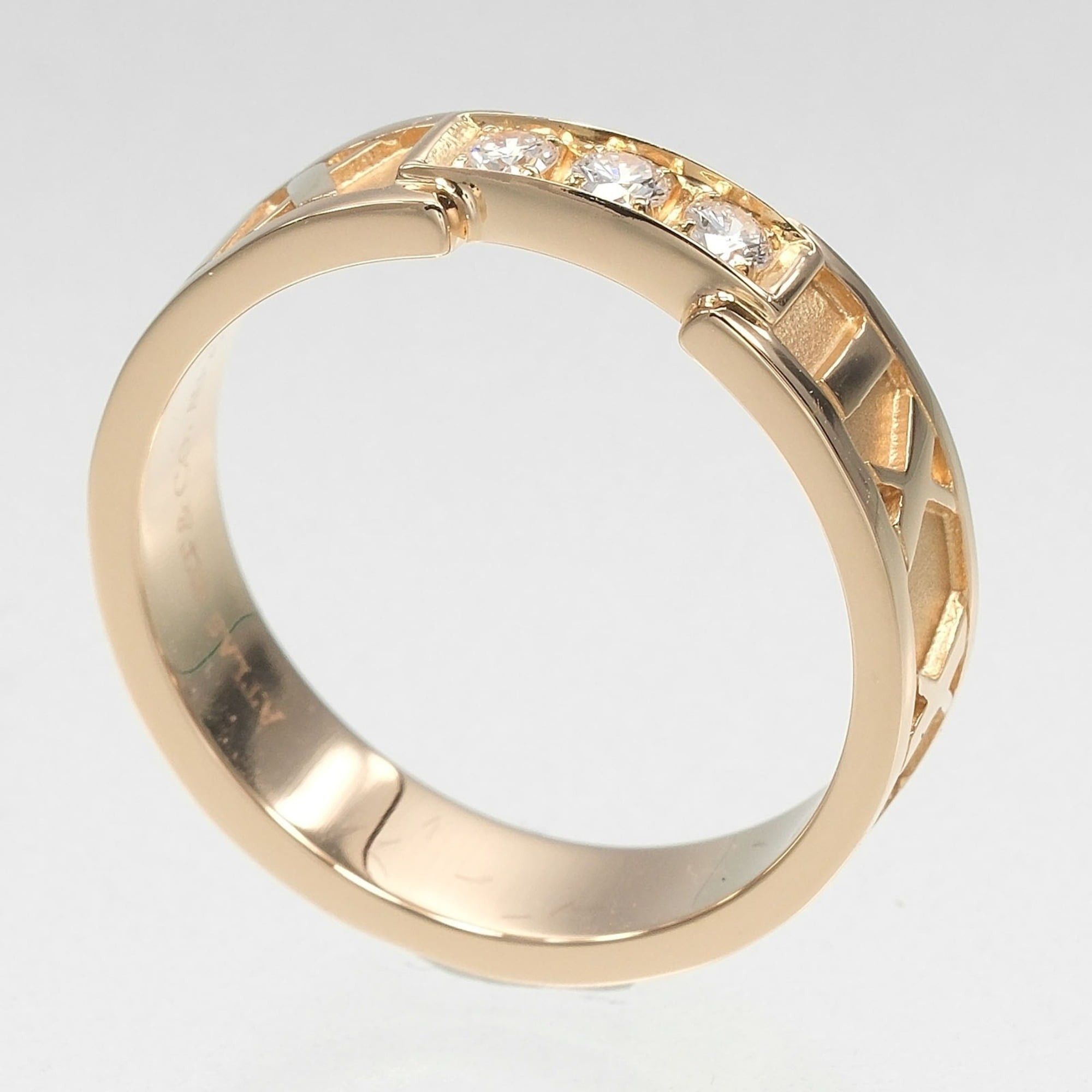Tiffany & Co. Tiffany & Co. Atlas ring, size 14, 18K pink gold with diamonds, approximately 5.27g. Size ONE SIZE - 3 Thumbnail