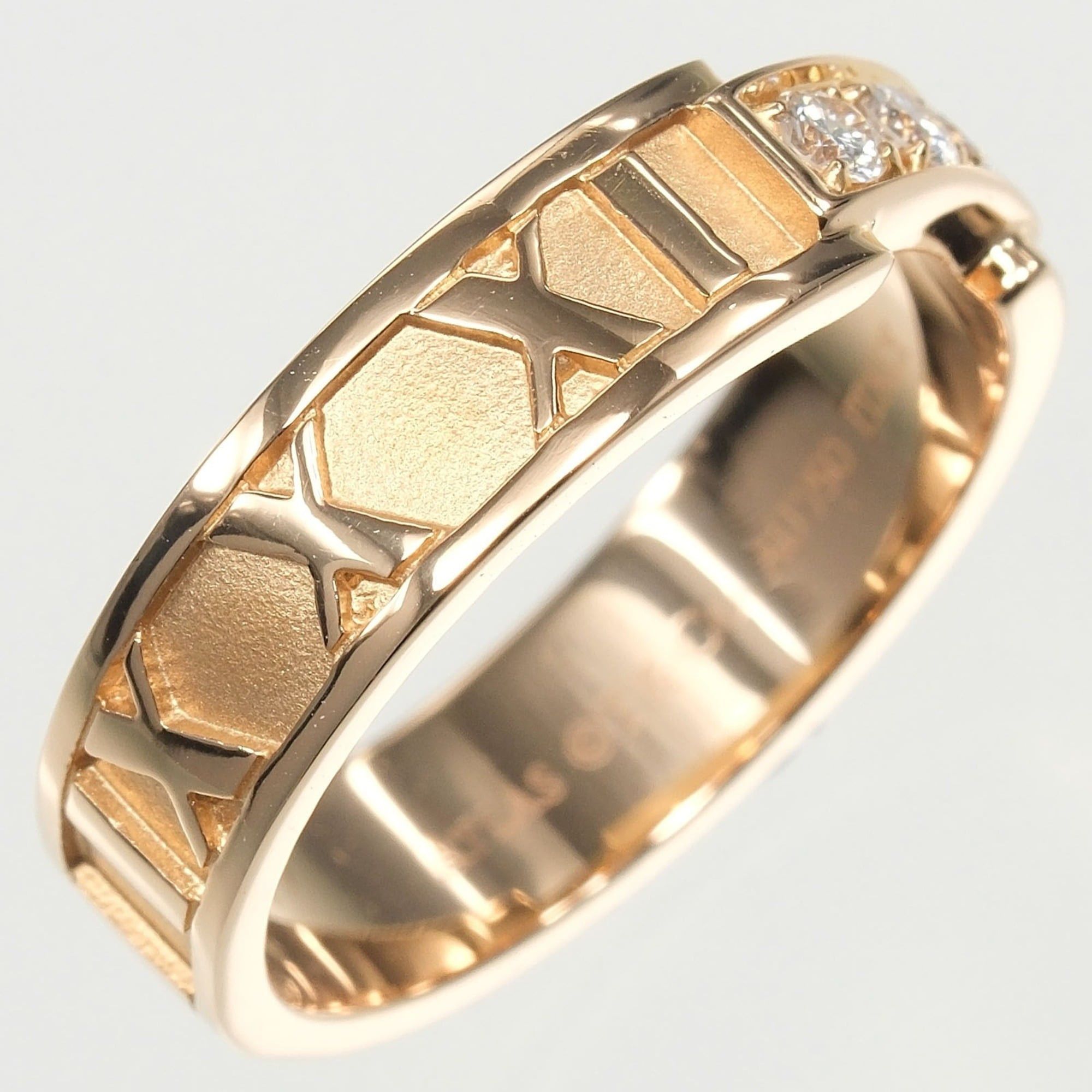 Tiffany & Co. Tiffany & Co. Atlas ring, size 14, 18K pink gold with diamonds, approximately 5.27g. Size ONE SIZE - 8 Thumbnail