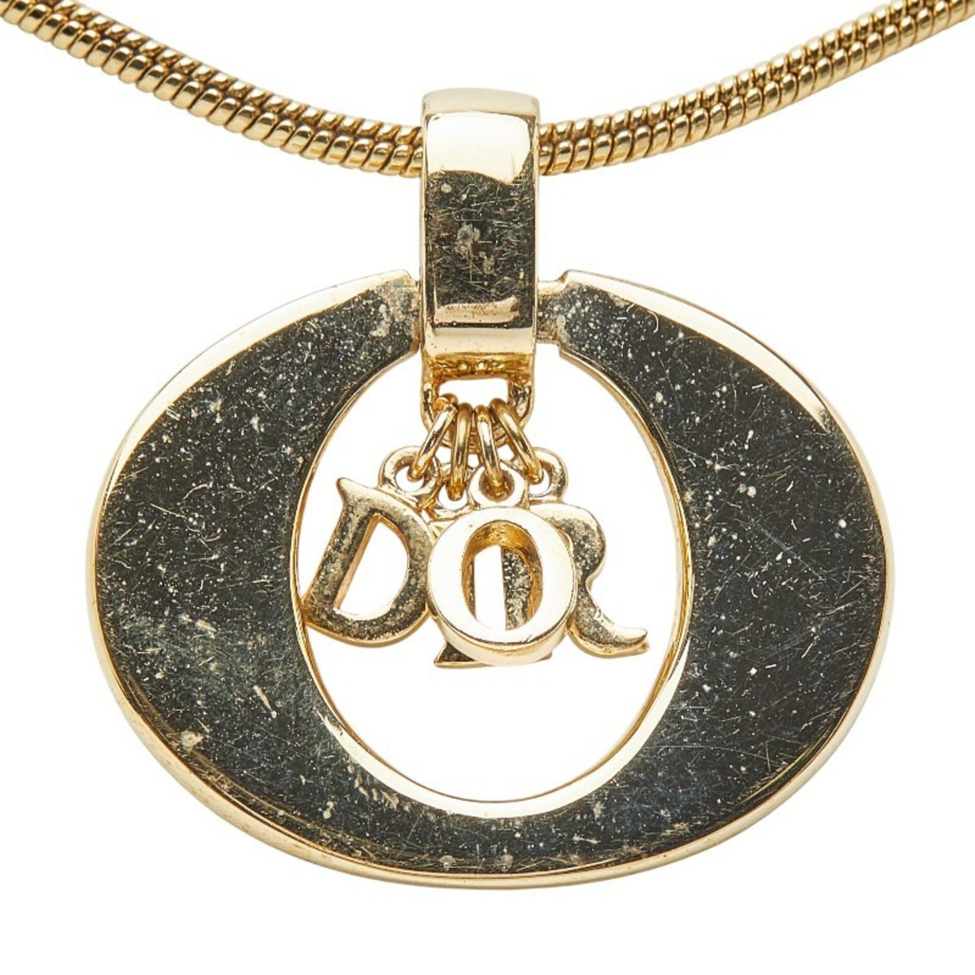Dior Christian Dior Dior Logo Circle Necklace and Choker Set in Gold Black Plated for Women Size ONE SIZE - 2 Thumbnail