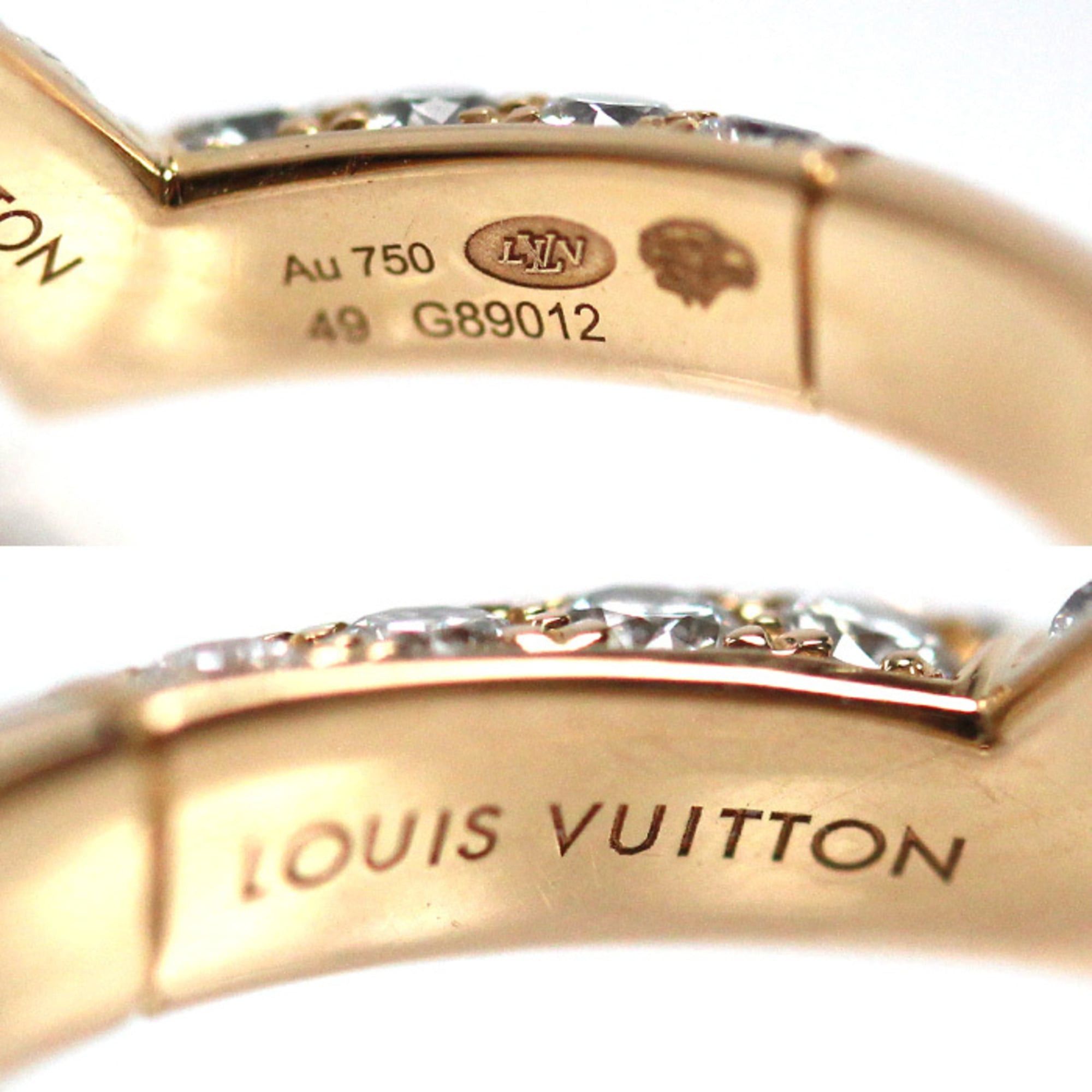 Louis Vuitton LOUIS VUITTON 18KPG Pink Gold Ring Q9Y46C with Diamonds, 49g, 3.4g, Women's Size ONE SIZE - 5 Thumbnail