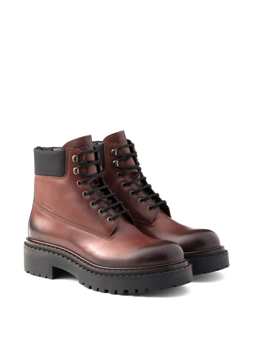 Prada Prada Lace-up Leather Boots in hazelnut brown Size US 7 / EU 40 - 2 Thumbnail