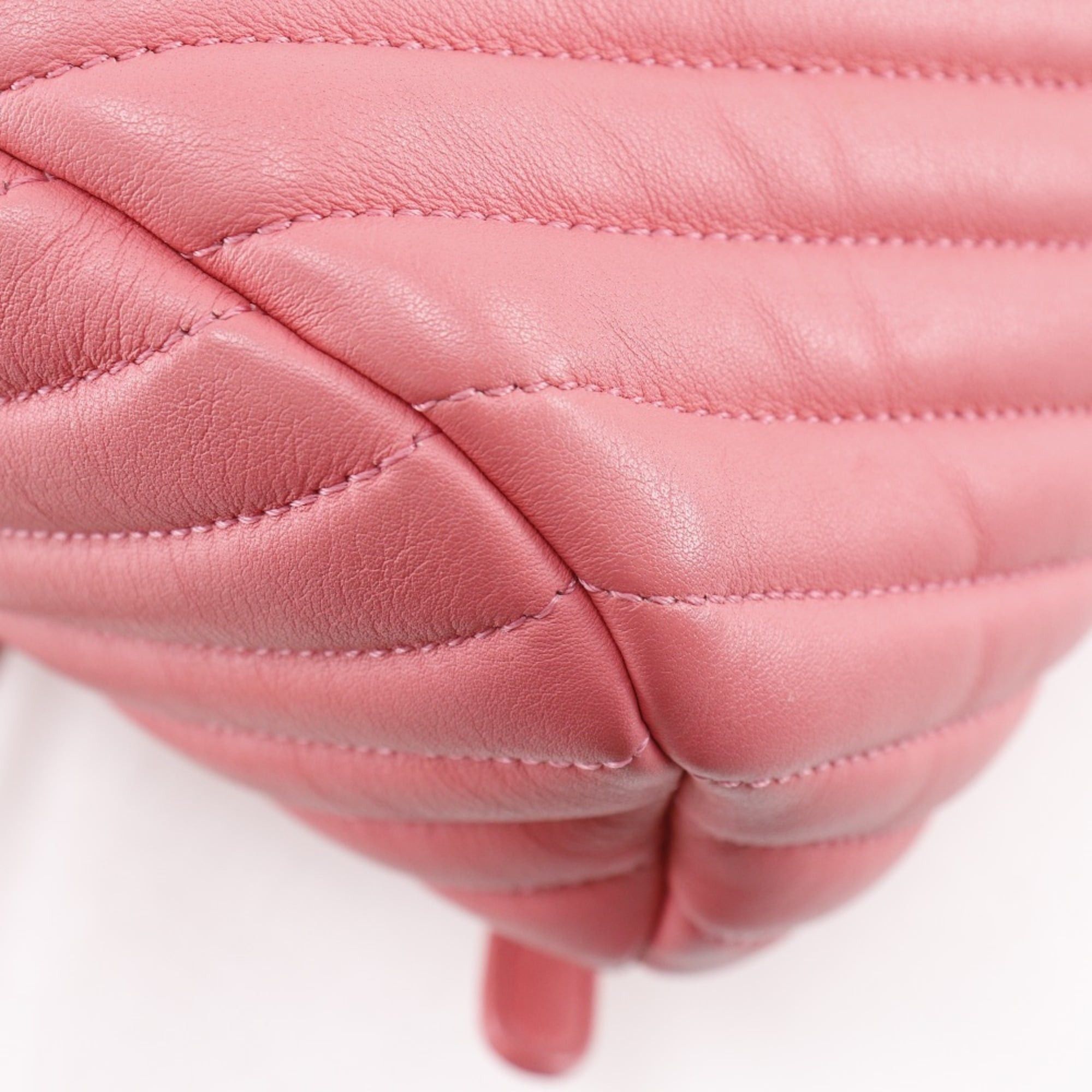 Chanel CHANEL Chevron Backpack/Daypack, V-Stitch Chain Backpack A91121, Lambskin Pink, 2-Way, A5, Turn Lock, Chevron, Women's Size ONE SIZE - 5 Thumbnail