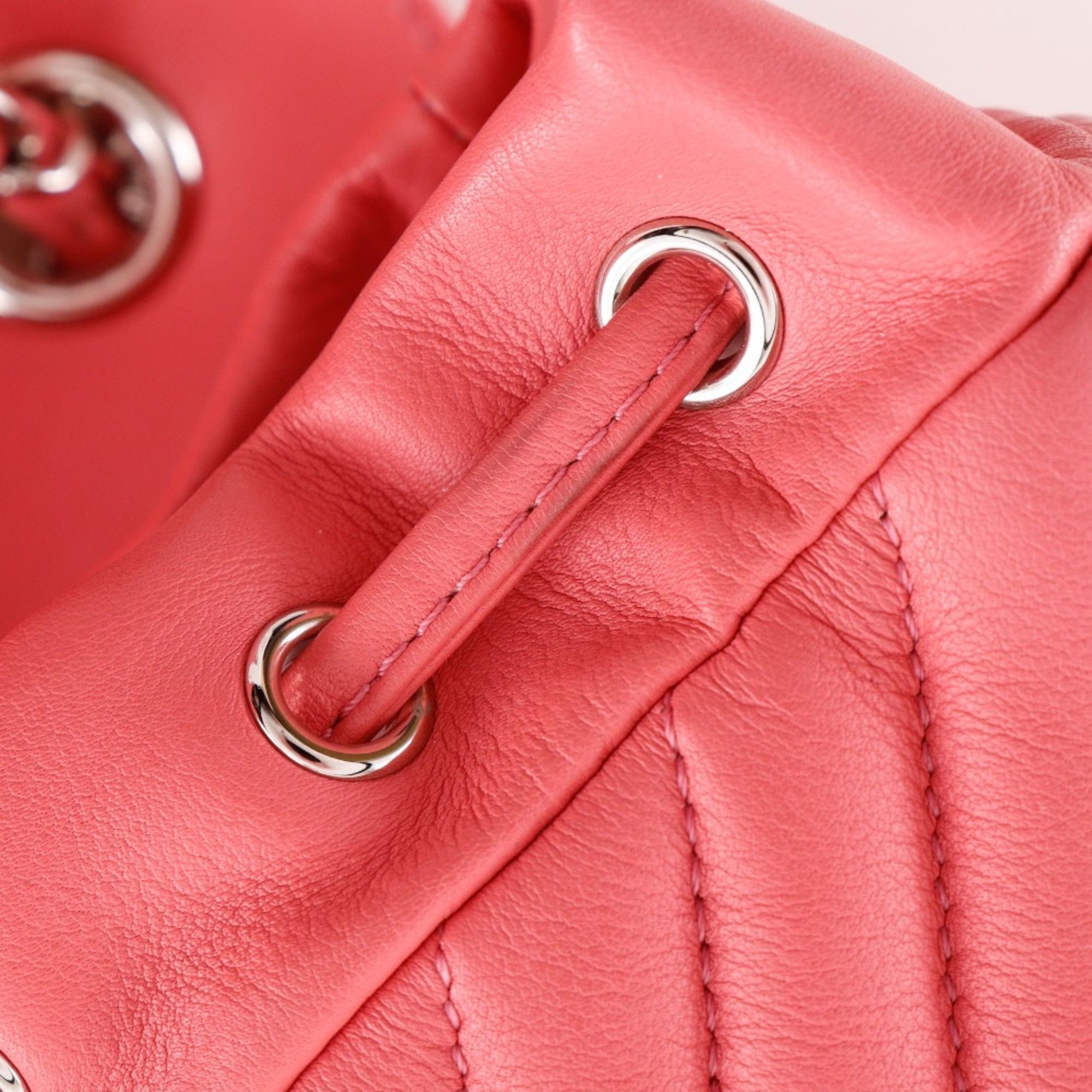 Chanel CHANEL Chevron Backpack/Daypack, V-Stitch Chain Backpack A91121, Lambskin Pink, 2-Way, A5, Turn Lock, Chevron, Women's Size ONE SIZE - 14 Thumbnail