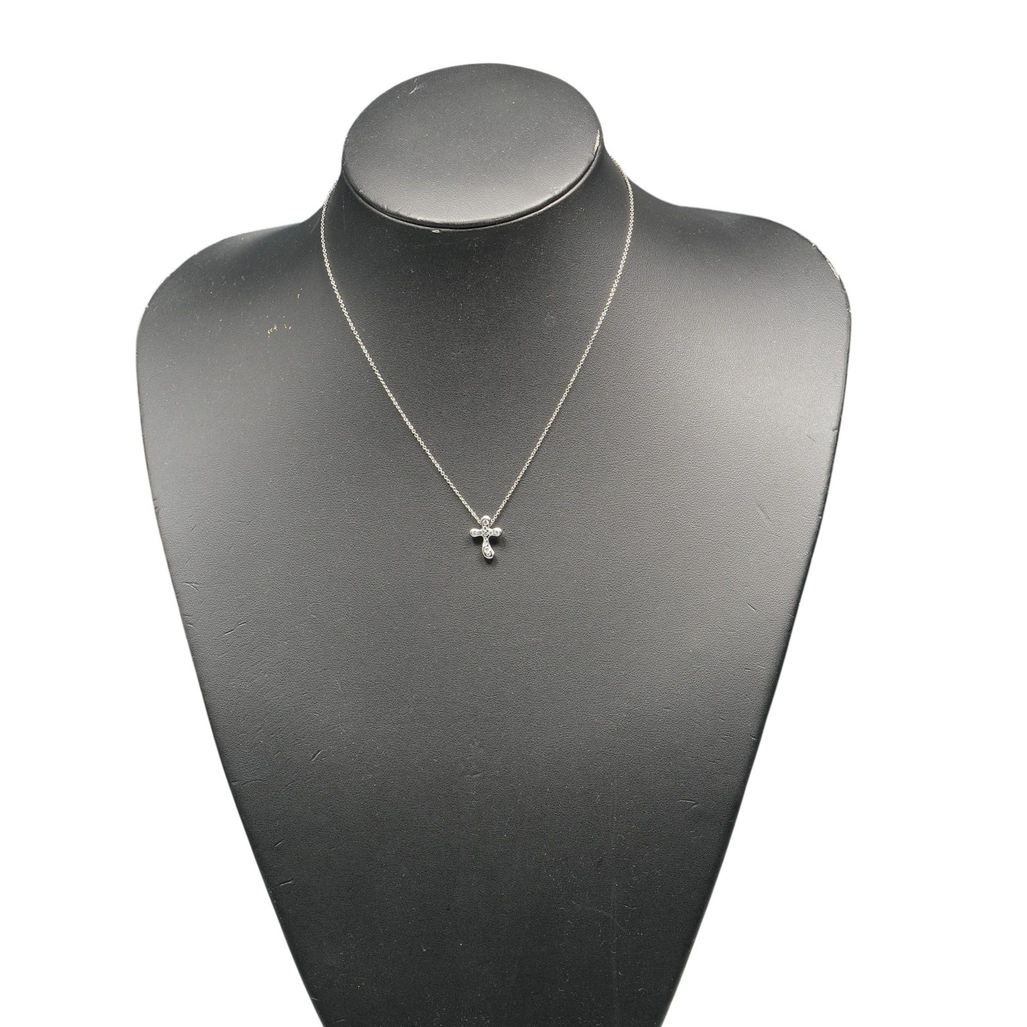 Tiffany & Co. Tiffany & Co. Dots Cross Necklace in Pt950 Platinum with Diamonds, Approx. 4.1g Size ONE SIZE - 2 Thumbnail