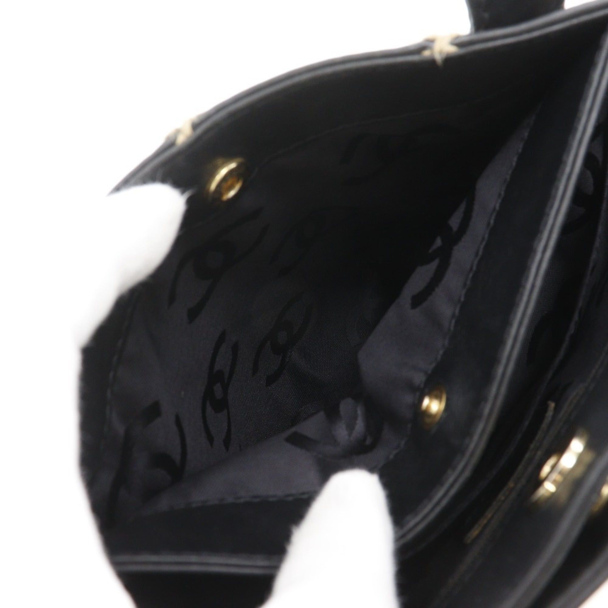 Chanel CHANEL Wild Stitch Handbag, Black Calfskin, A5 Size, Magnetic Included, Women's Size ONE SIZE - 7 Thumbnail