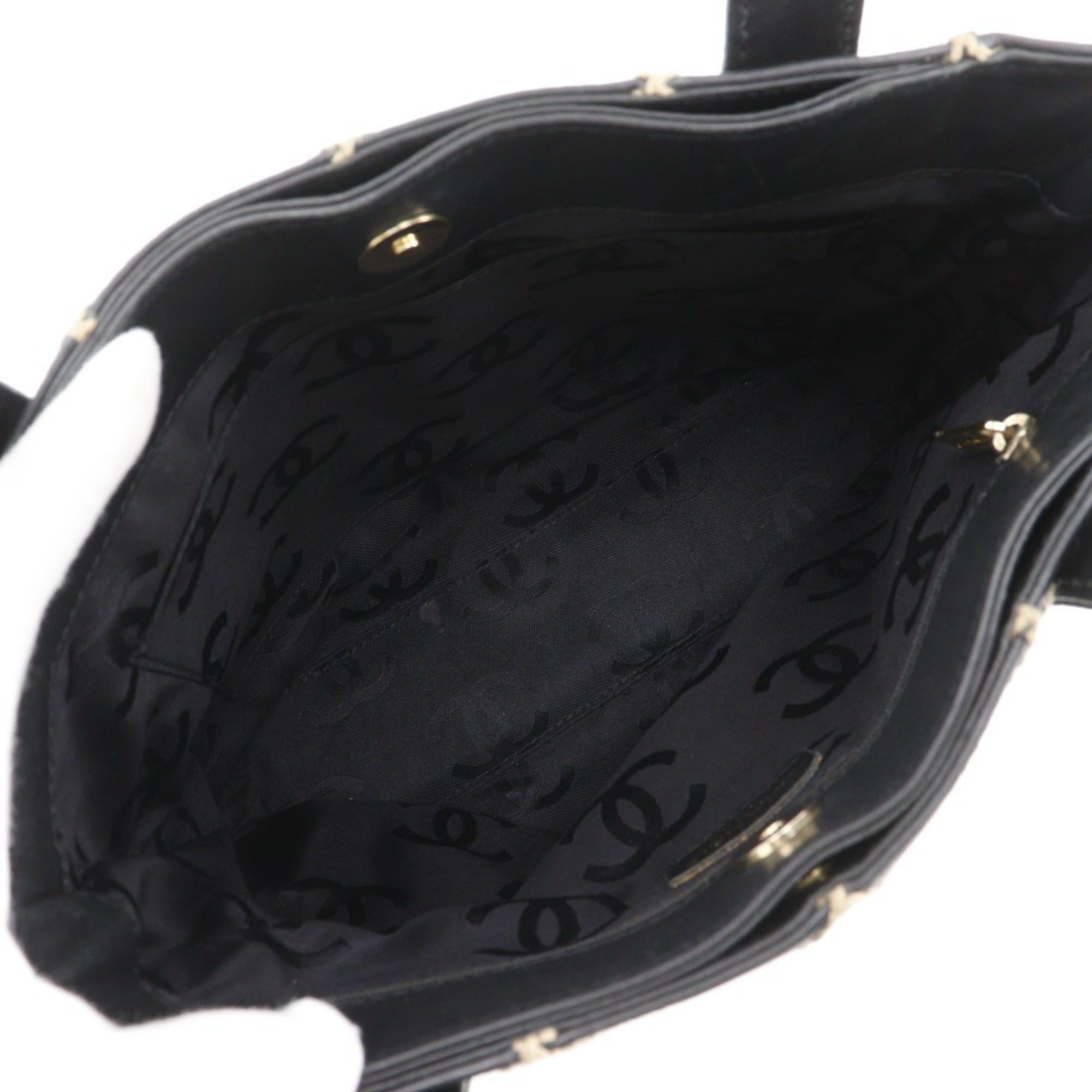Chanel CHANEL Wild Stitch Handbag, Black Calfskin, A5 Size, Magnetic Included, Women's Size ONE SIZE - 6 Thumbnail